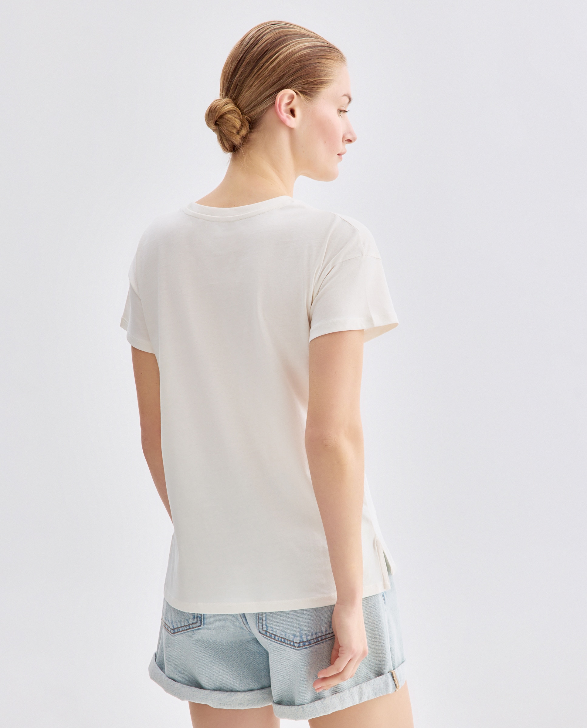 Camiseta estampada de mujer cuello caja Multicolor-4