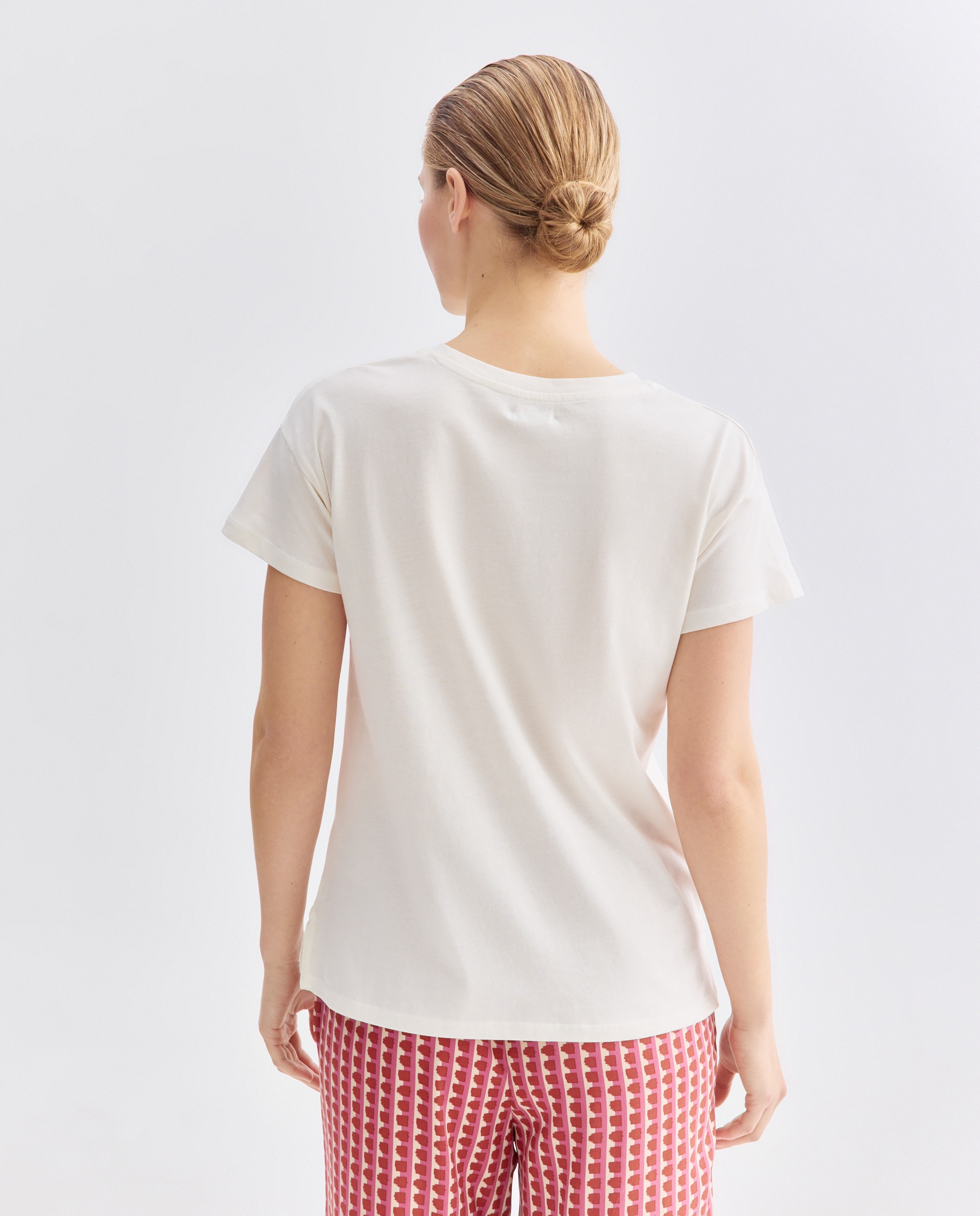 Camiseta estampada de mujer cuello caja Multicolor-3