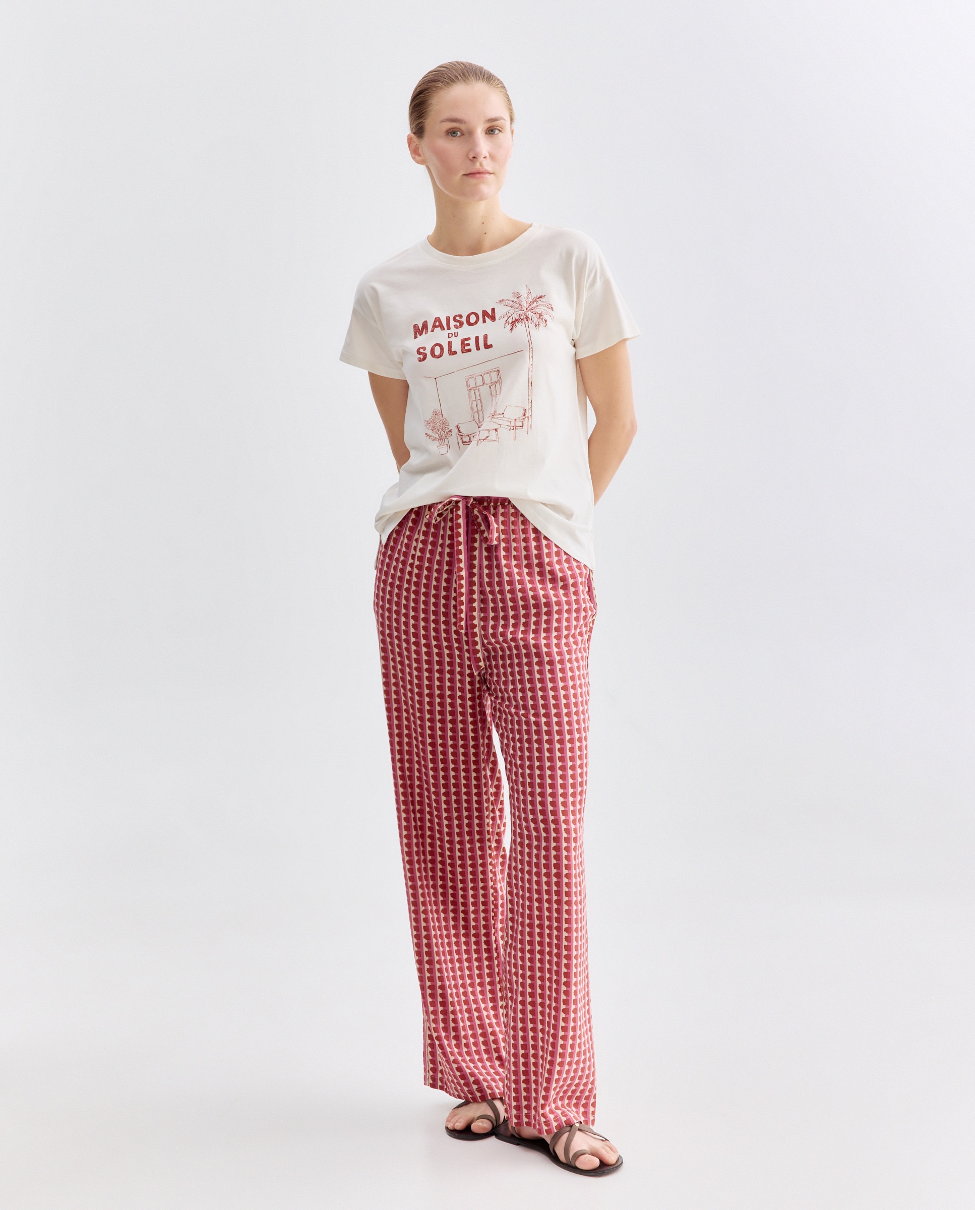 Camiseta estampada de mujer cuello caja Multicolor-2