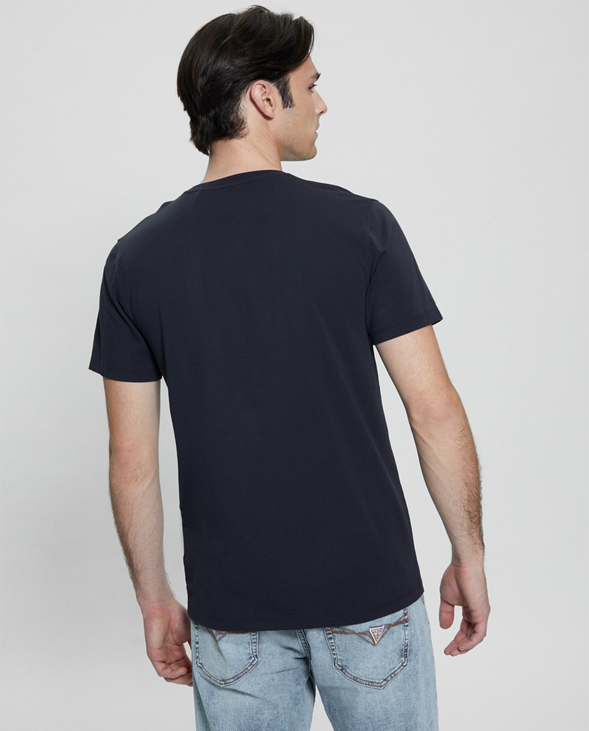 T-shirt com Manga Curta Azul-marinho-2