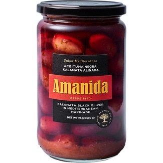 aceituna negra kalamata aliñada tarro 315 g neto escurrido - Amanida