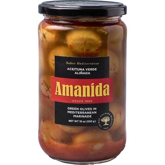 aceituna verde aliñada tarro 315 g neto escurrido - Amanida