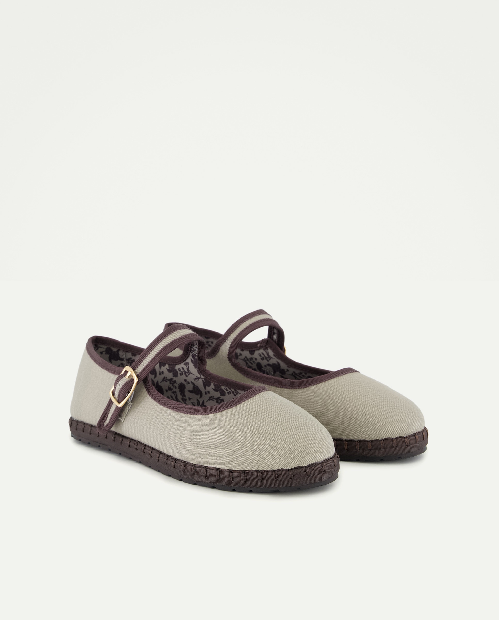 Mercedita de mujer de lona Beige-2