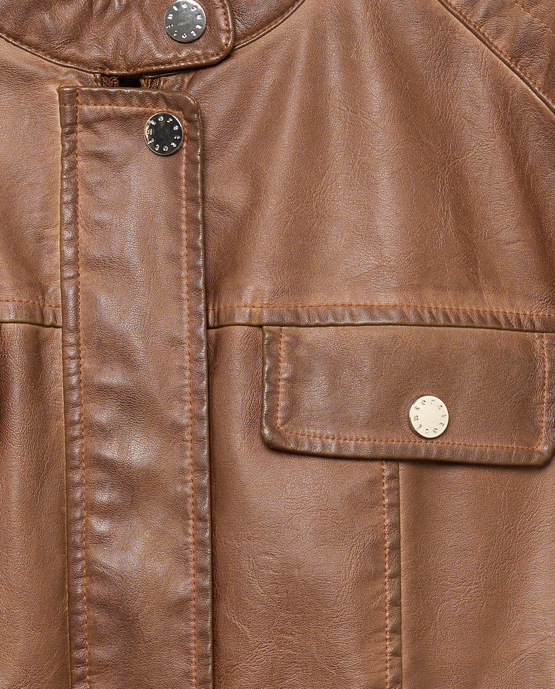 Blusão Biker Envelhecido com Efeito de Pele e Debruado 730 Camel-6