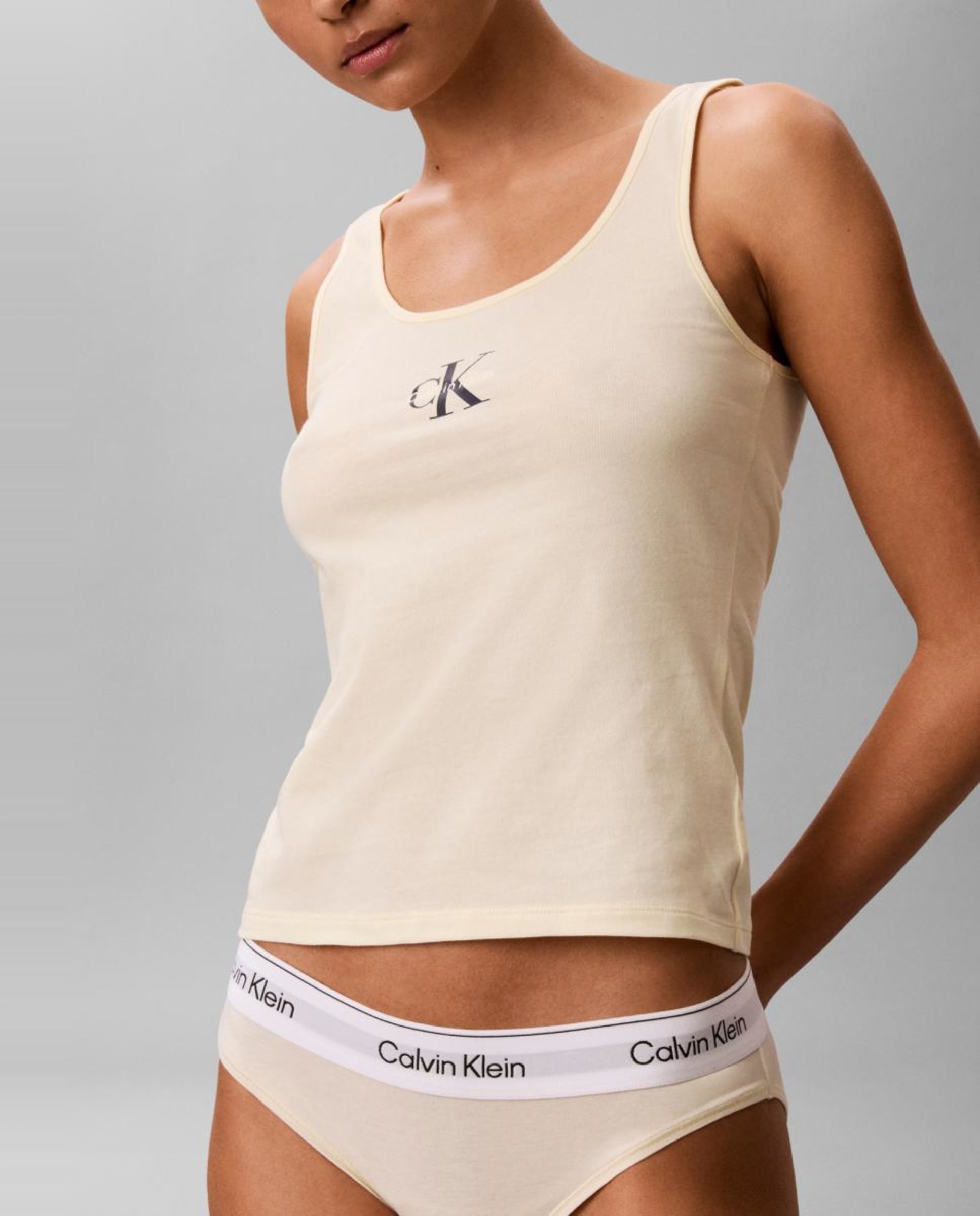 T-shirt de Alças Cotton Stretch Amarelo-4