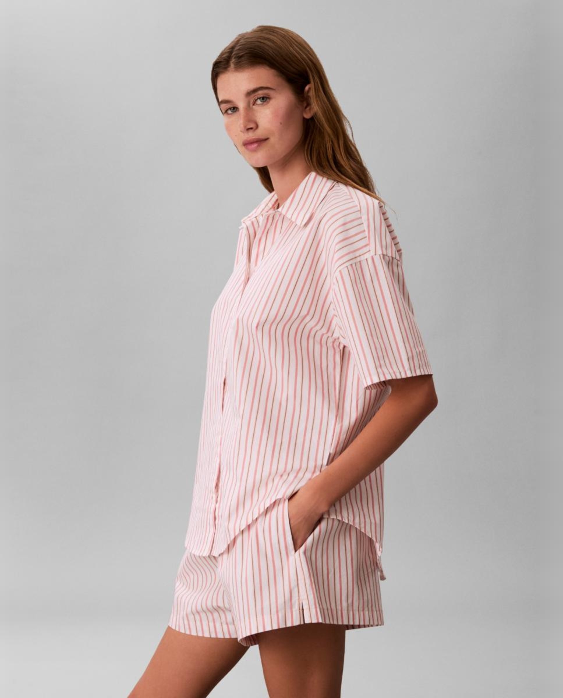 Camisa de Pijama Cotton Poplin Rosa-3