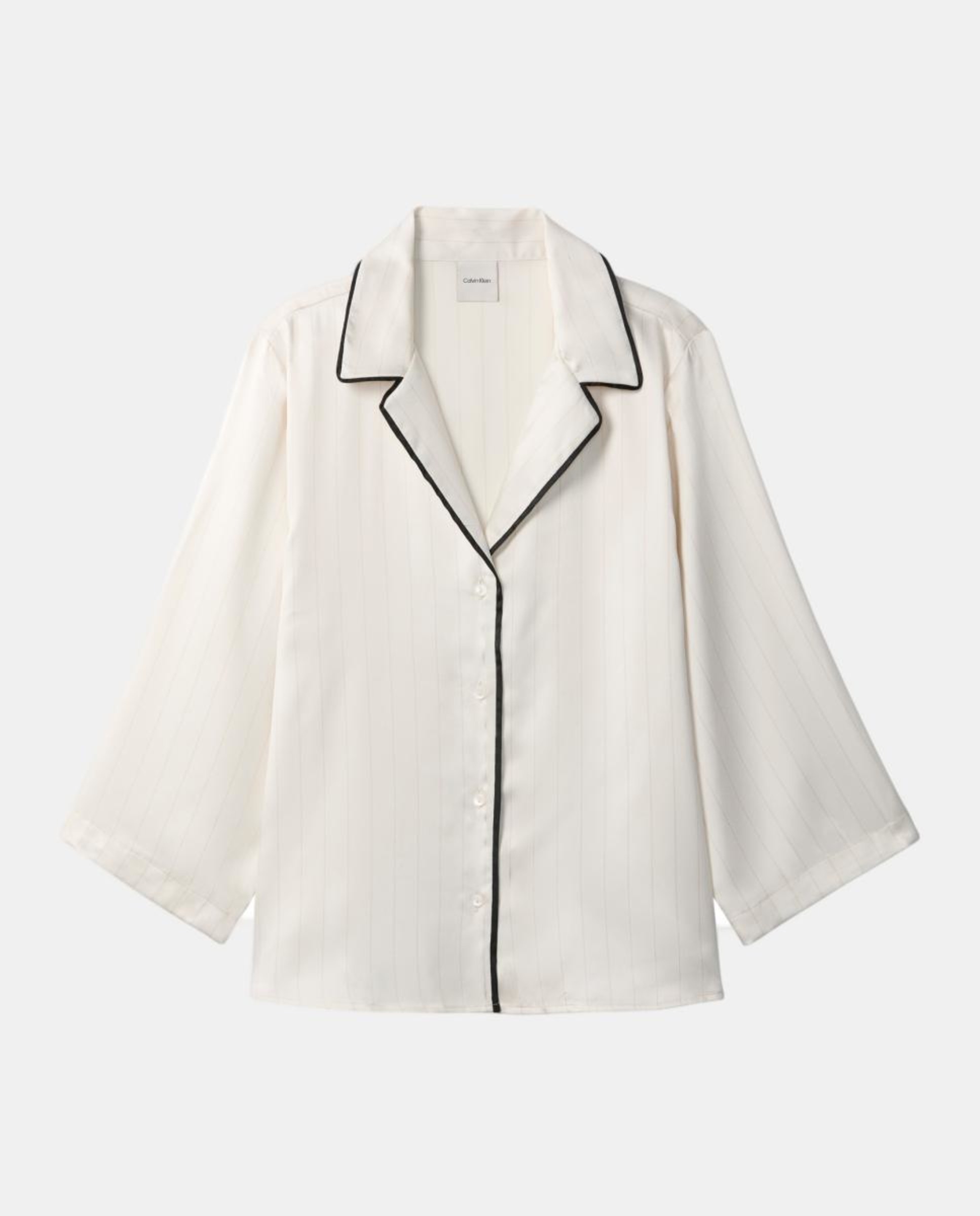 Camisa de Pijama Satin Sheen Branco-5
