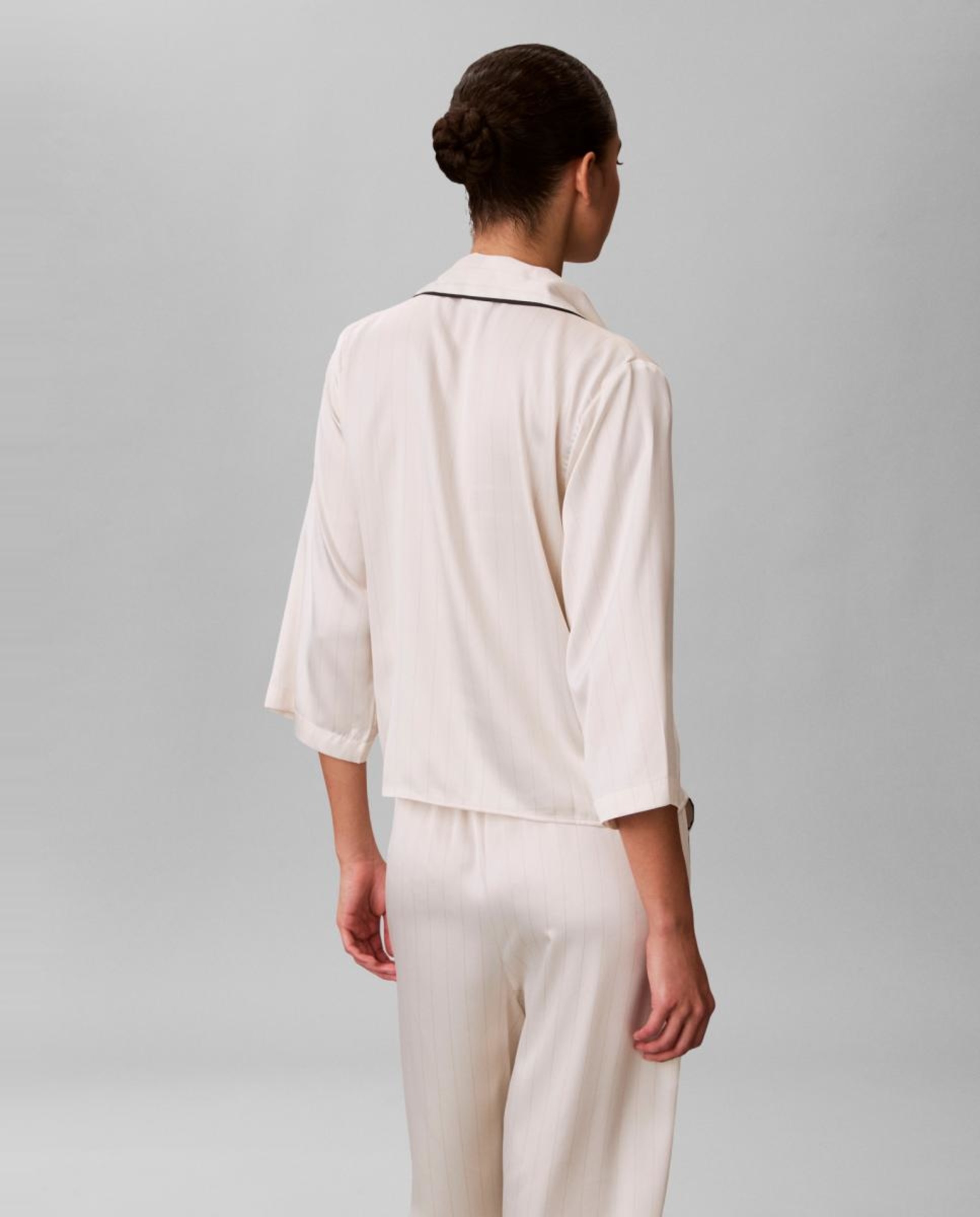 Camisa de Pijama Satin Sheen Branco-2