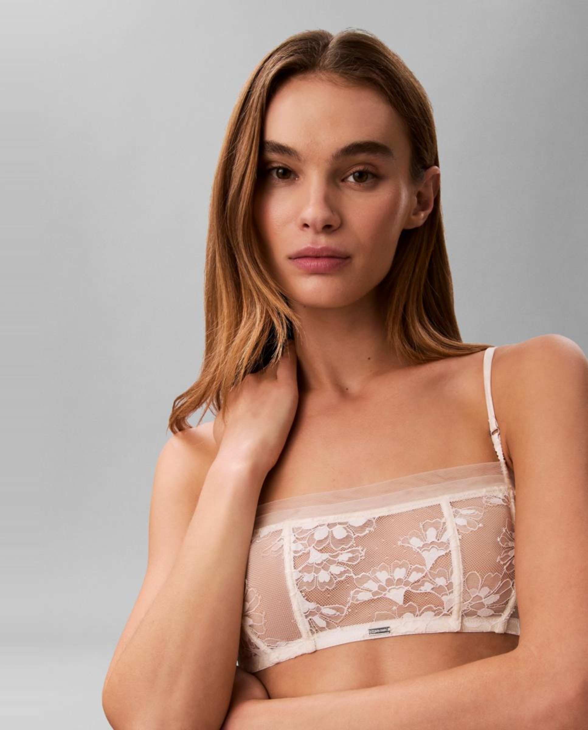 Soutien Bandeau sem Copa Moldada CK Black Bridal Branco-3