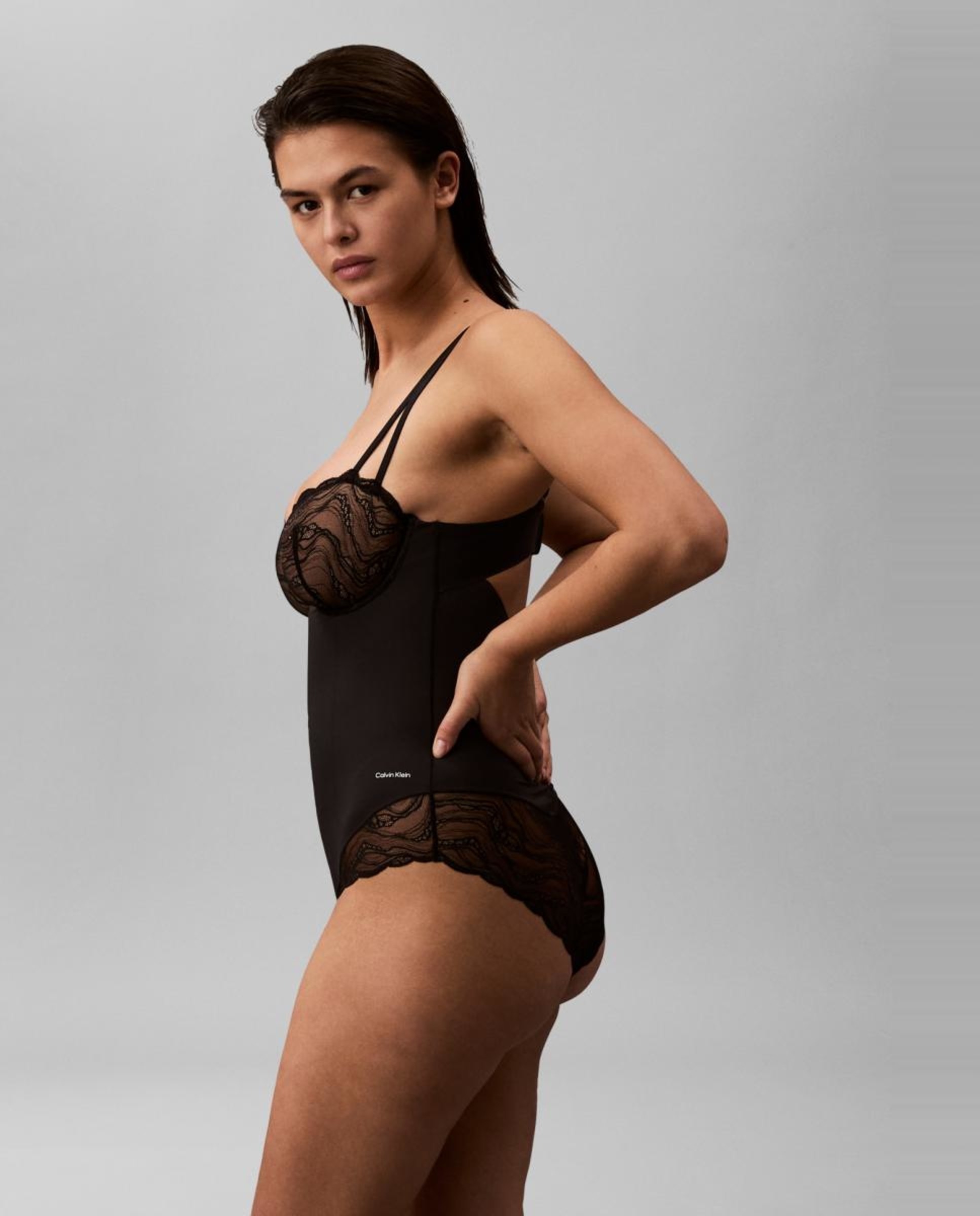 Body Adelgaçante Sensual Stretch Lace Preto-9
