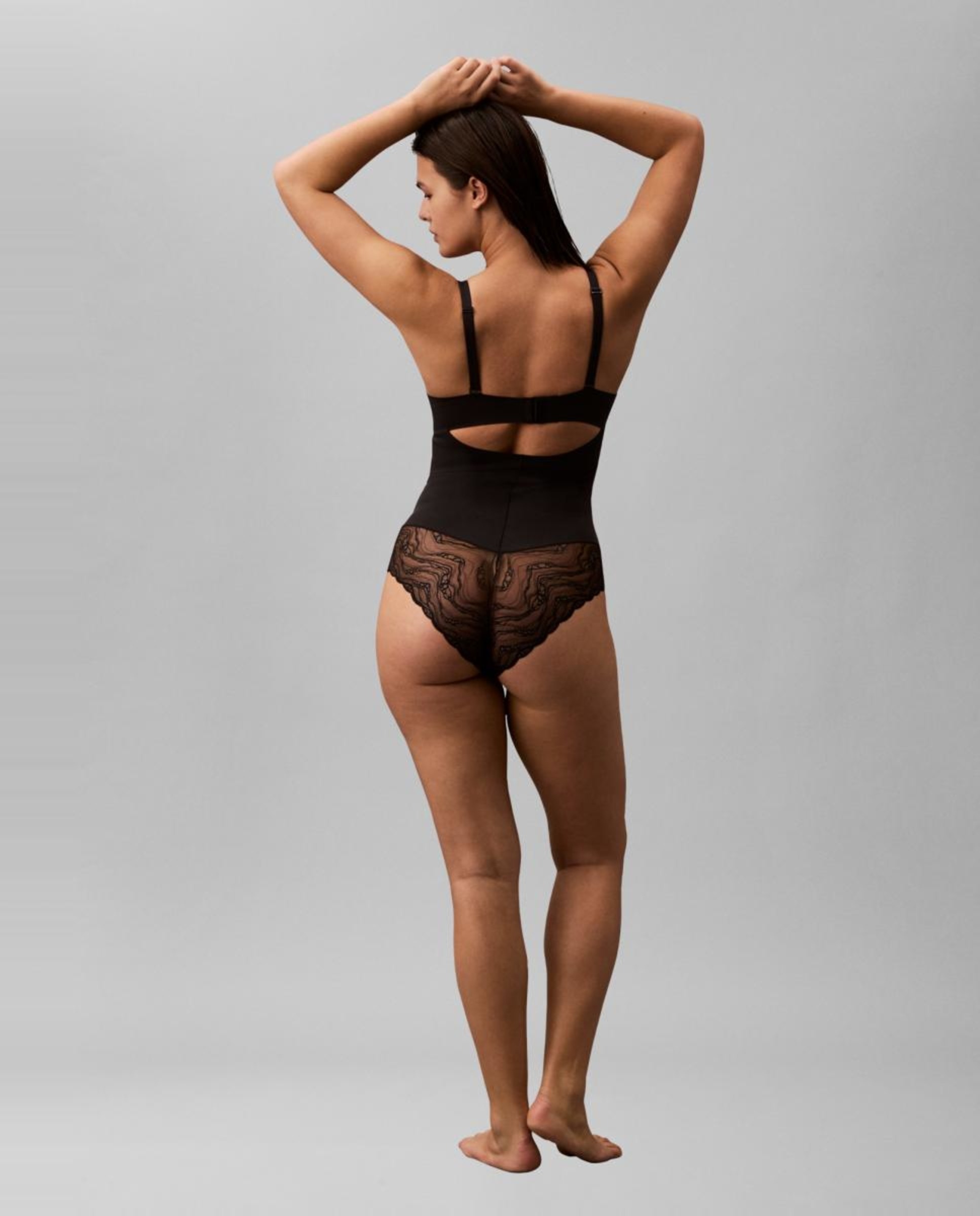 Body Adelgaçante Sensual Stretch Lace Preto-6