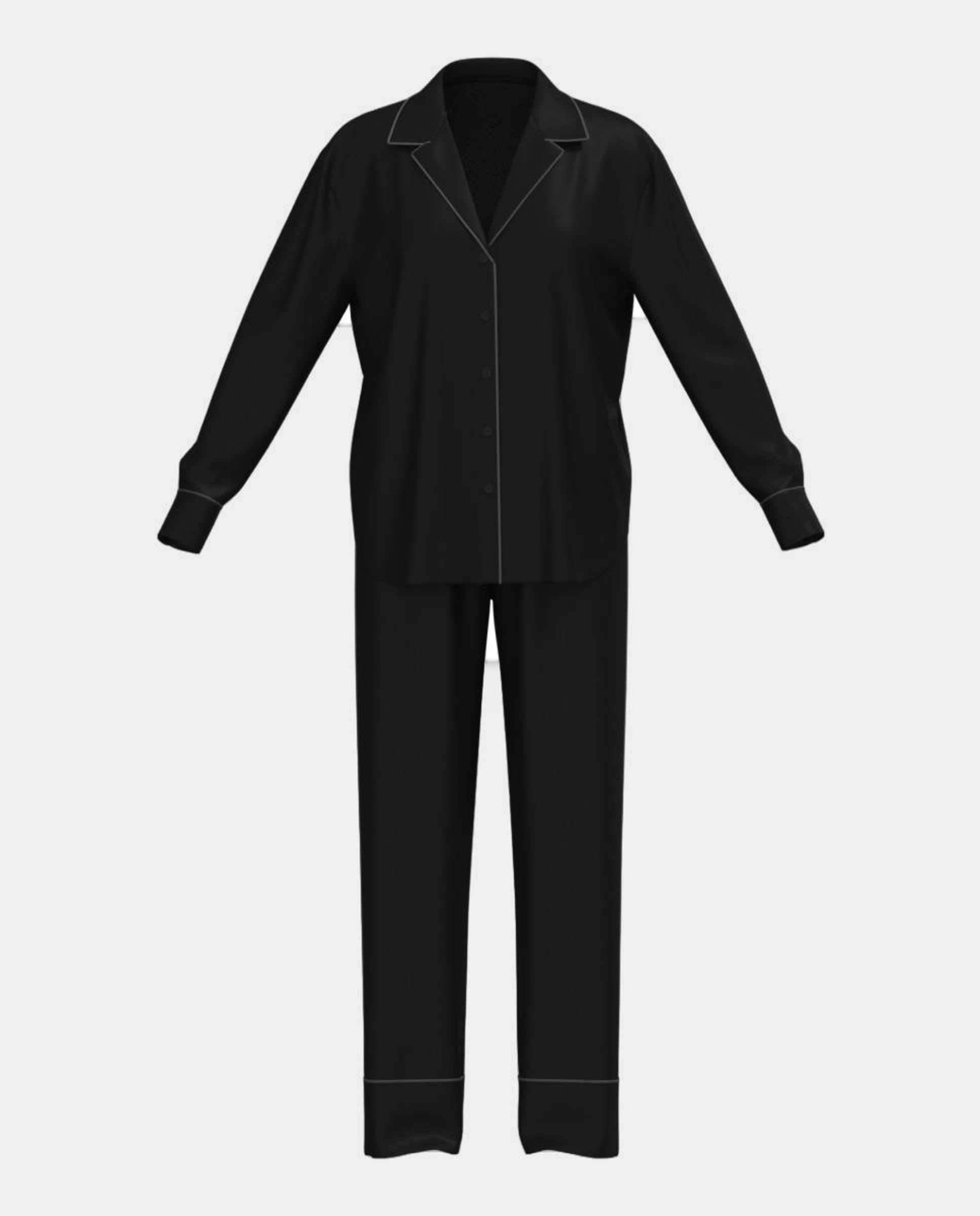 Conjunto de Pijama Satin Sheen Preto-6