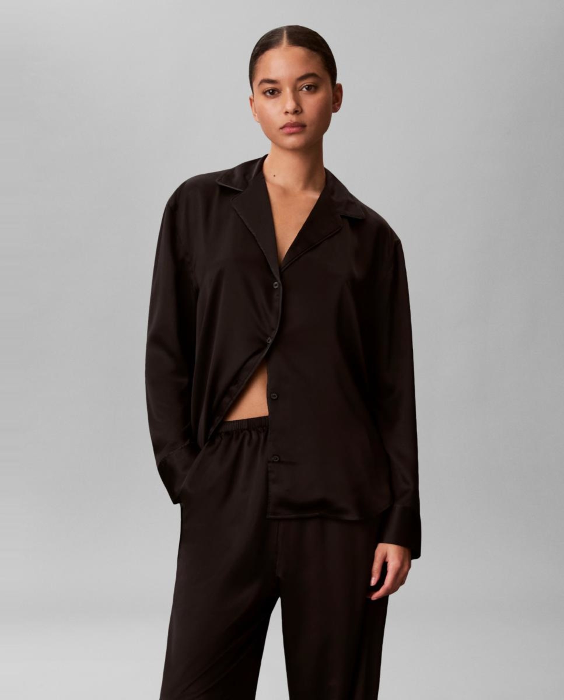 Conjunto de Pijama Satin Sheen Preto-2