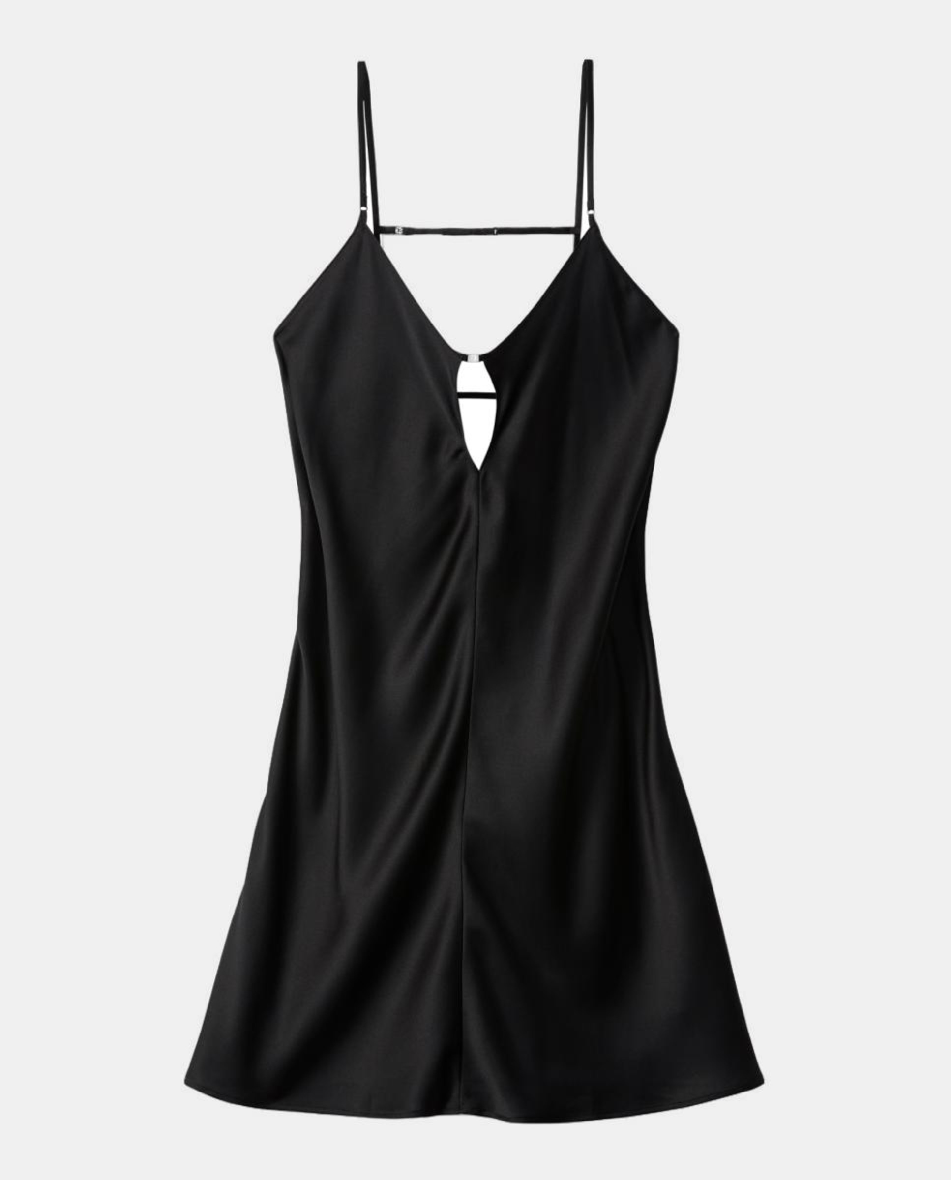 Camisa de Dormir Curta Satin Sheen Preto-5
