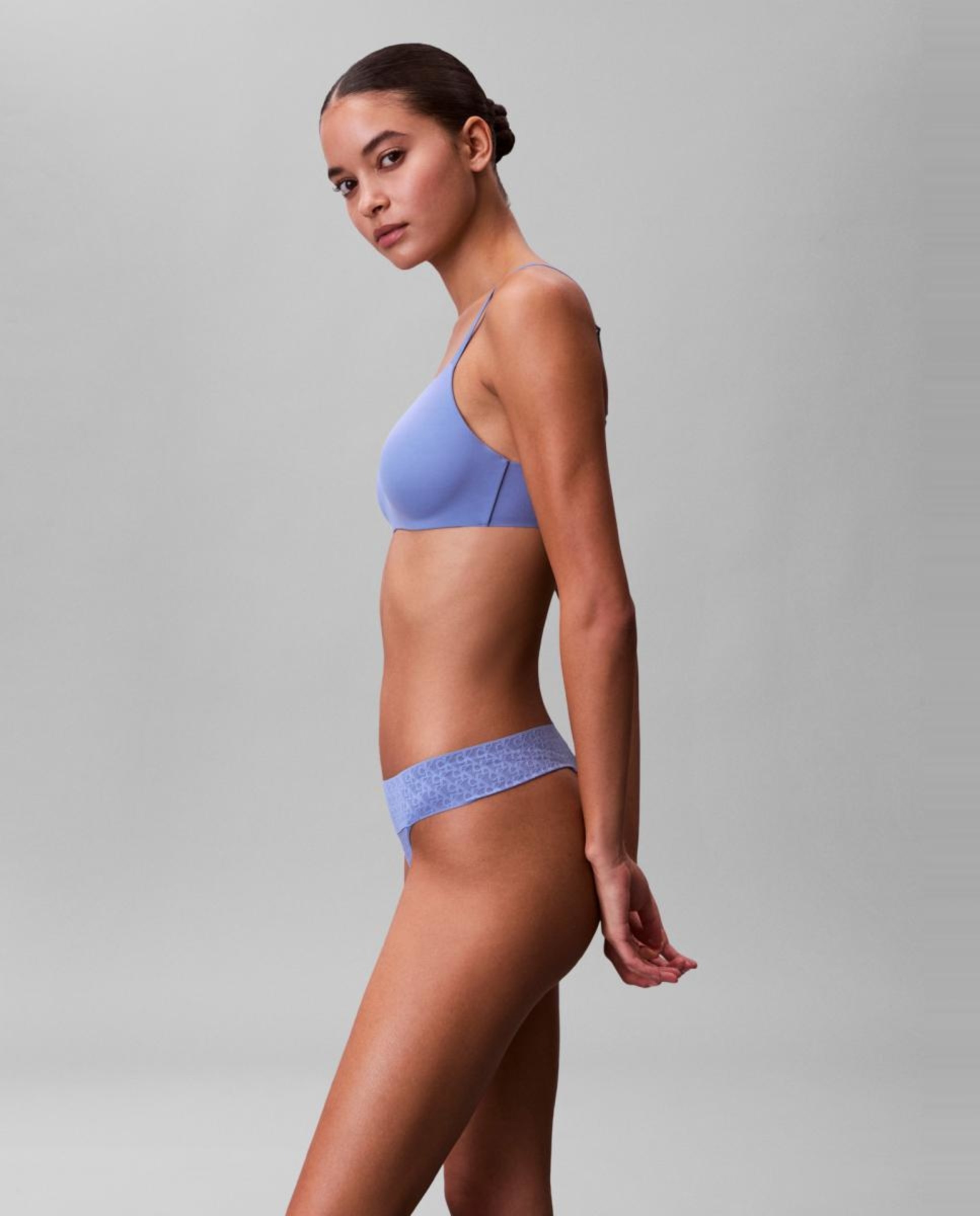 Tanga de Cintura Baixa Icon Logo Lace Azul-4