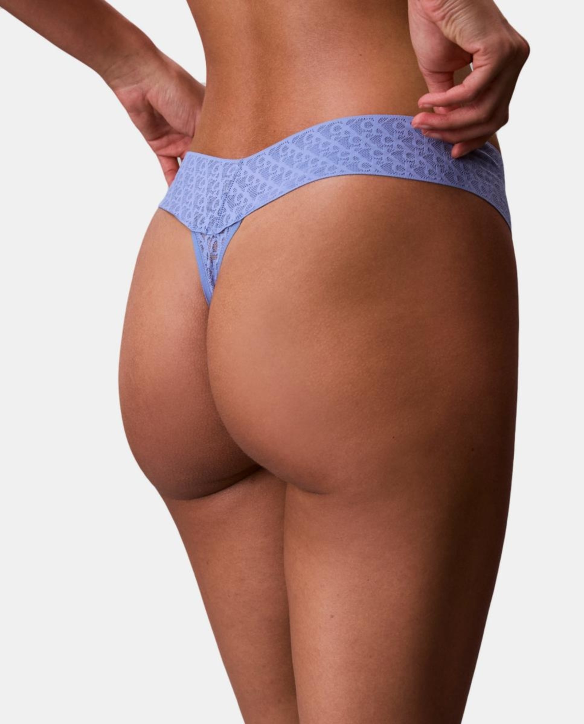 Tanga de Cintura Baixa Icon Logo Lace Azul-3
