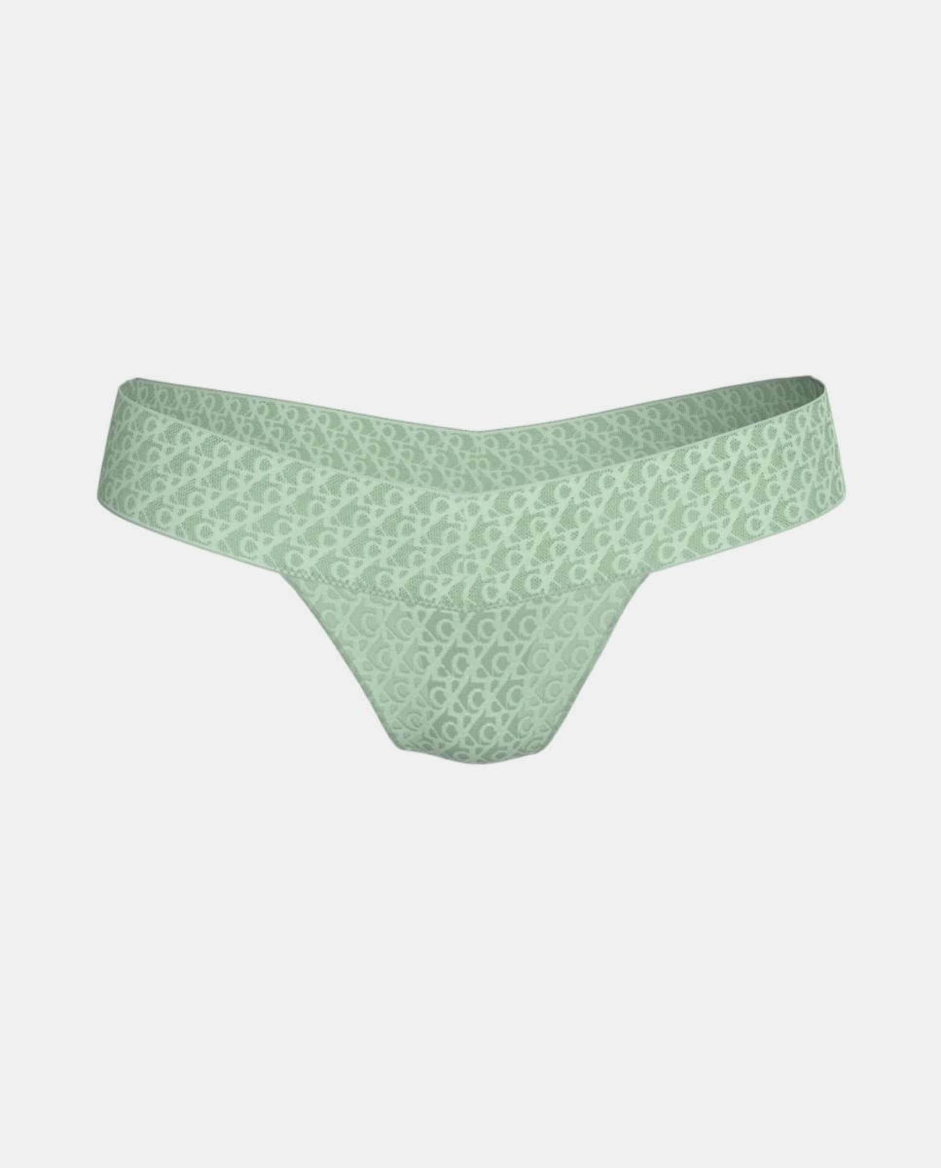 Tanga de Cintura Baixa Icon Logo Lace Verde-4
