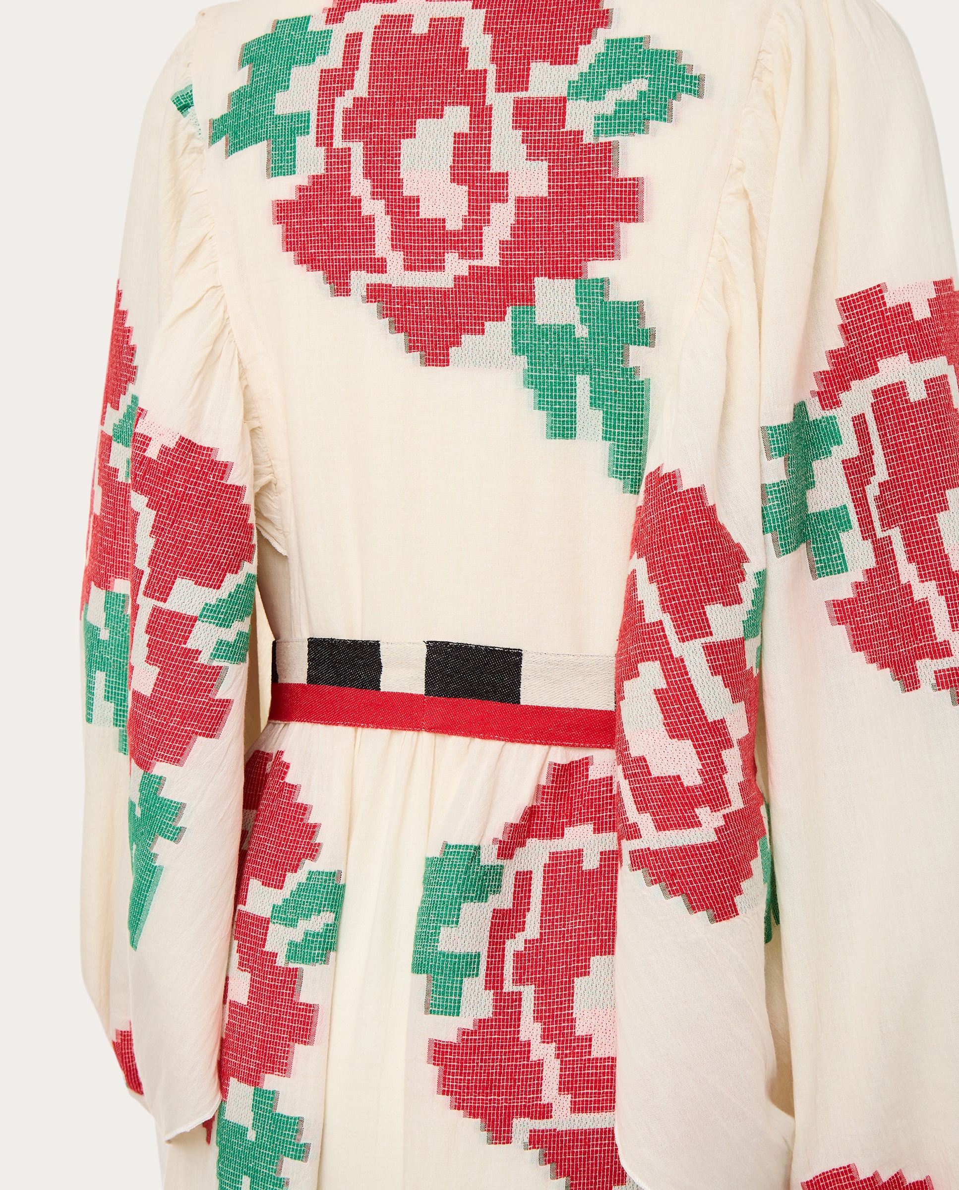 Vestido midi de algodão Cru-4