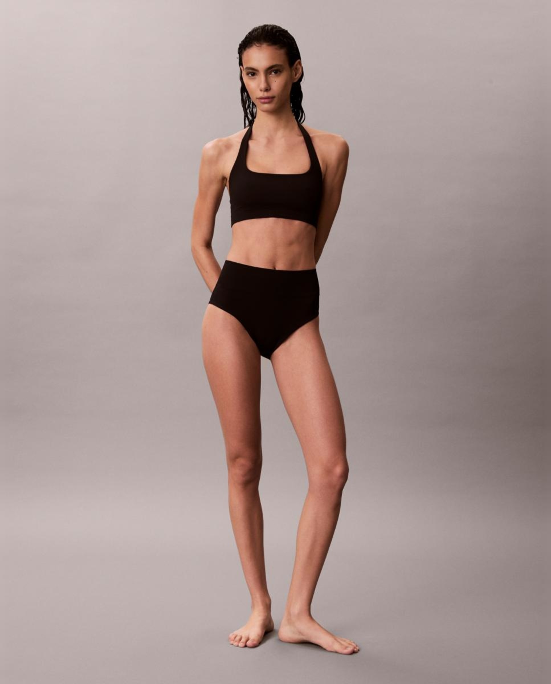 Parte de Baixo de Biquíni Shapewear com Cintura Subida Preto-6