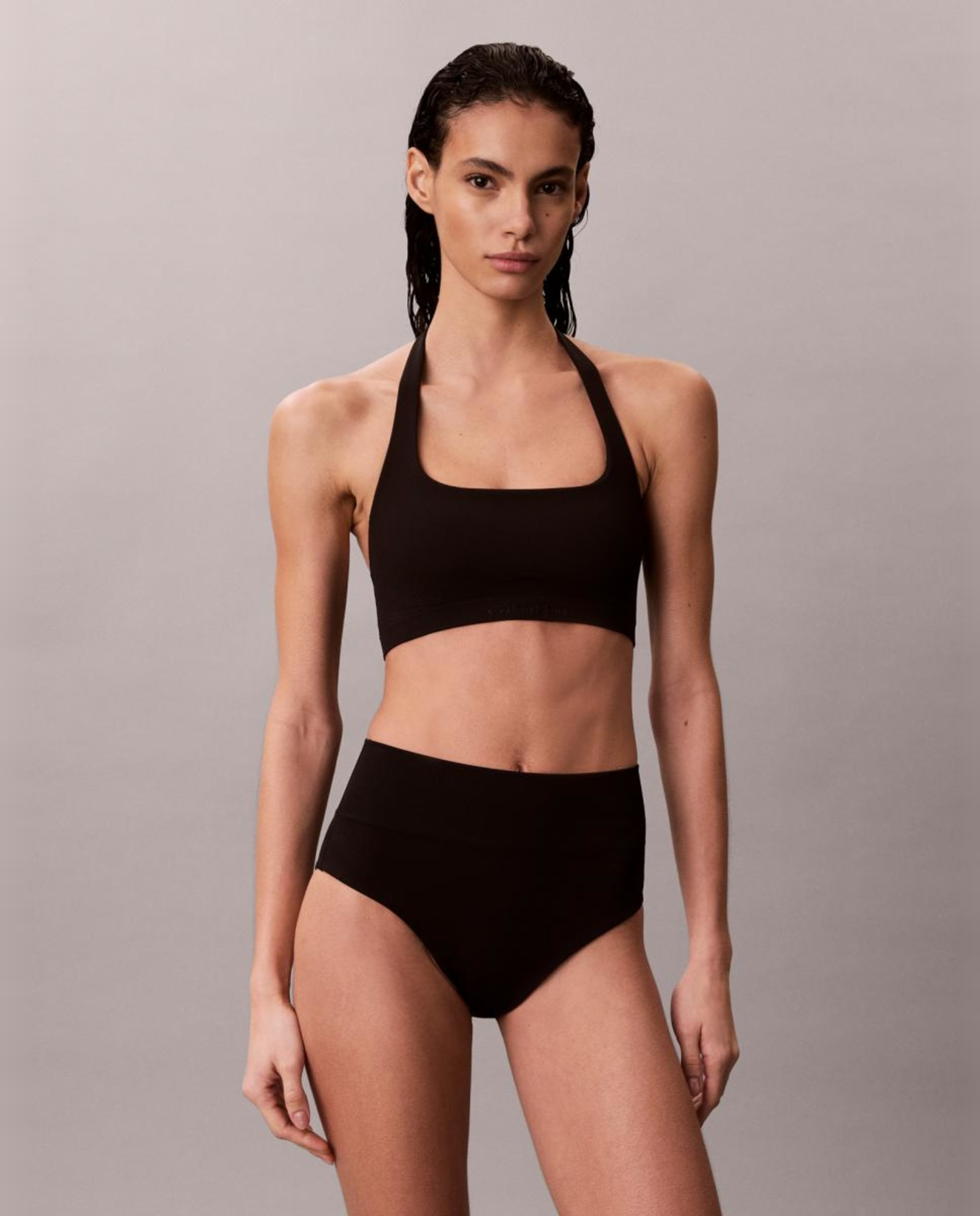 Parte de Baixo de Biquíni Shapewear com Cintura Subida Preto-2