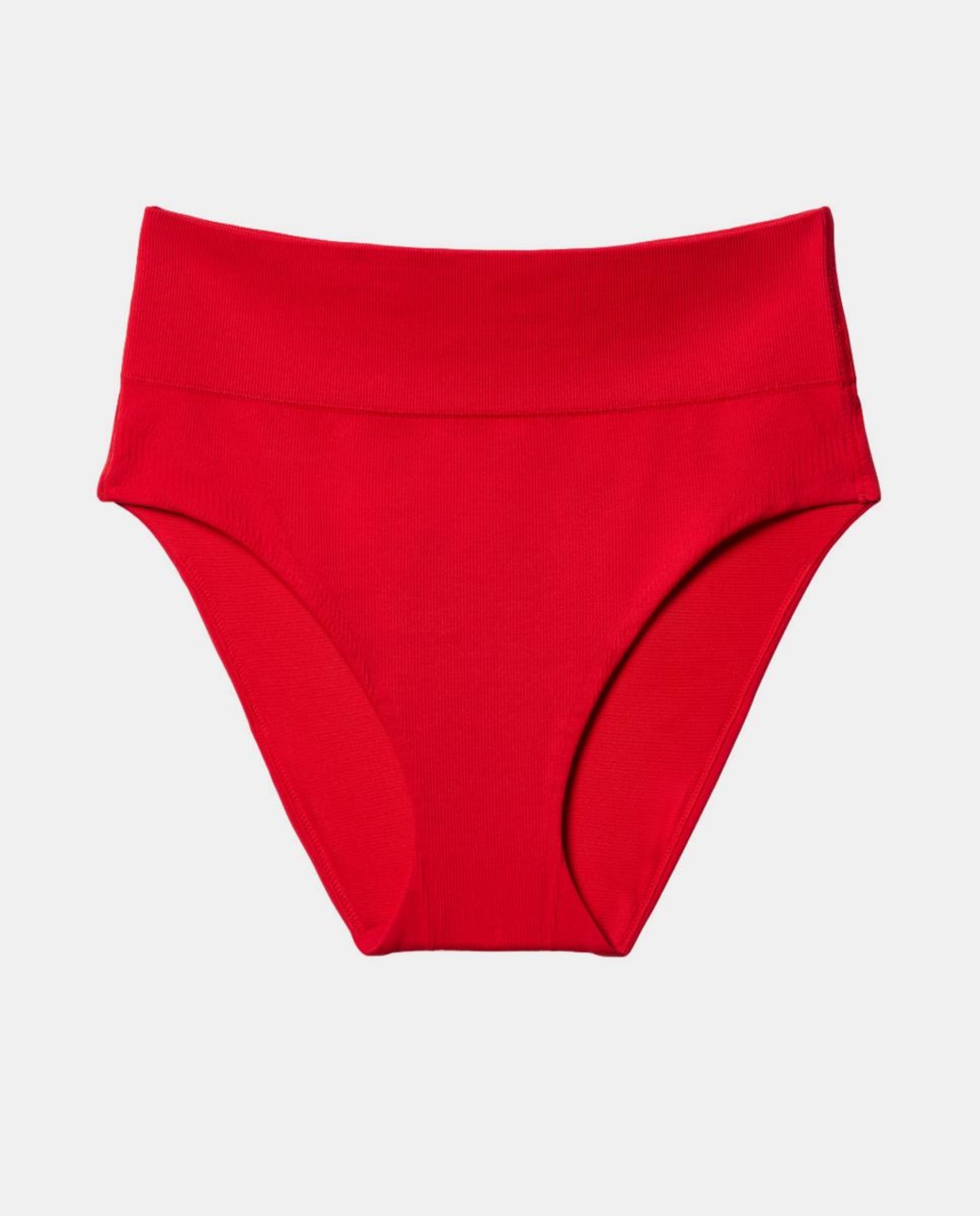 Parte de Baixo de Biquíni Shapewear com Cintura Subida Vermelho-6