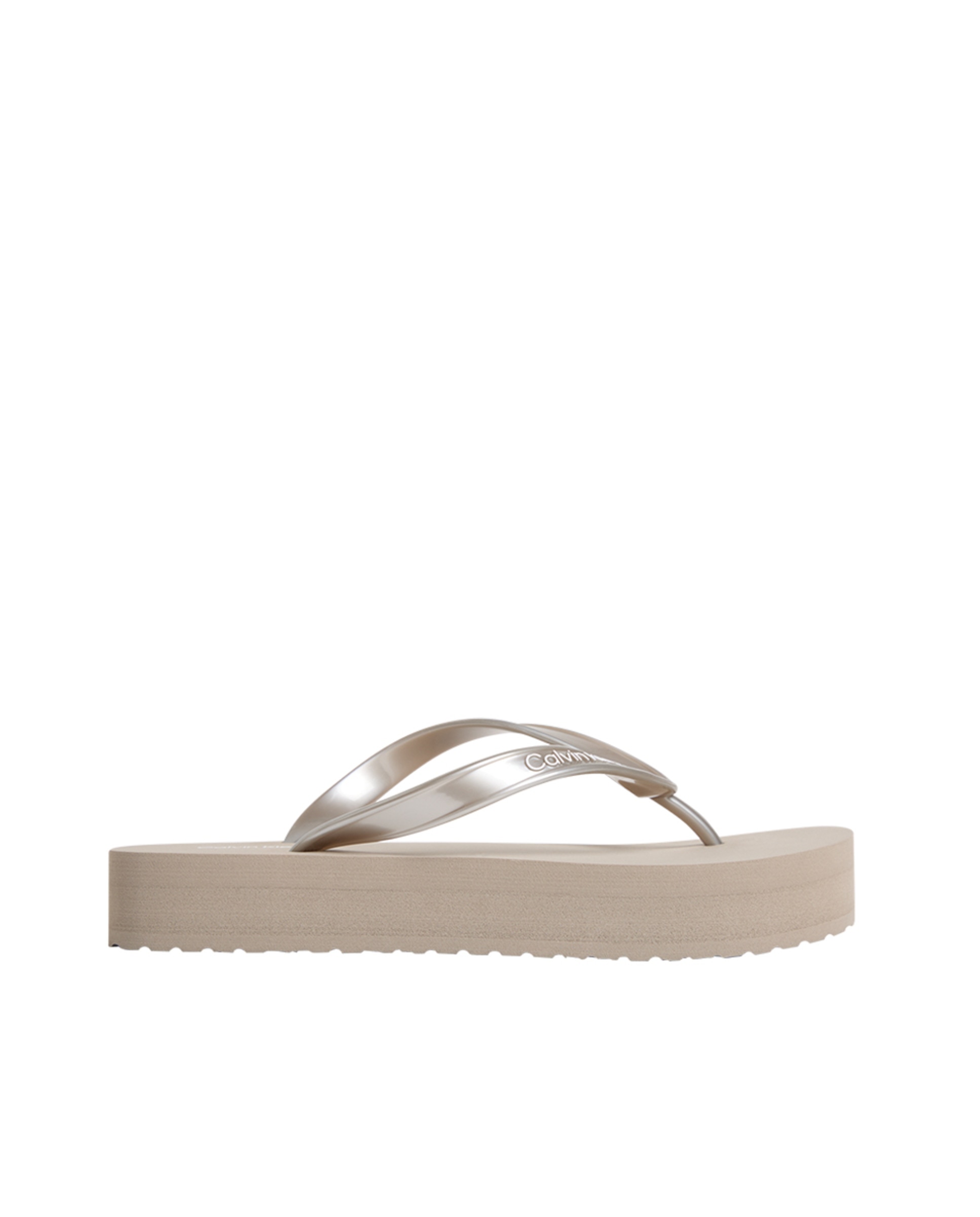 Imagem 0 de Chinelos com Plataforma e Tiras Metalizadas