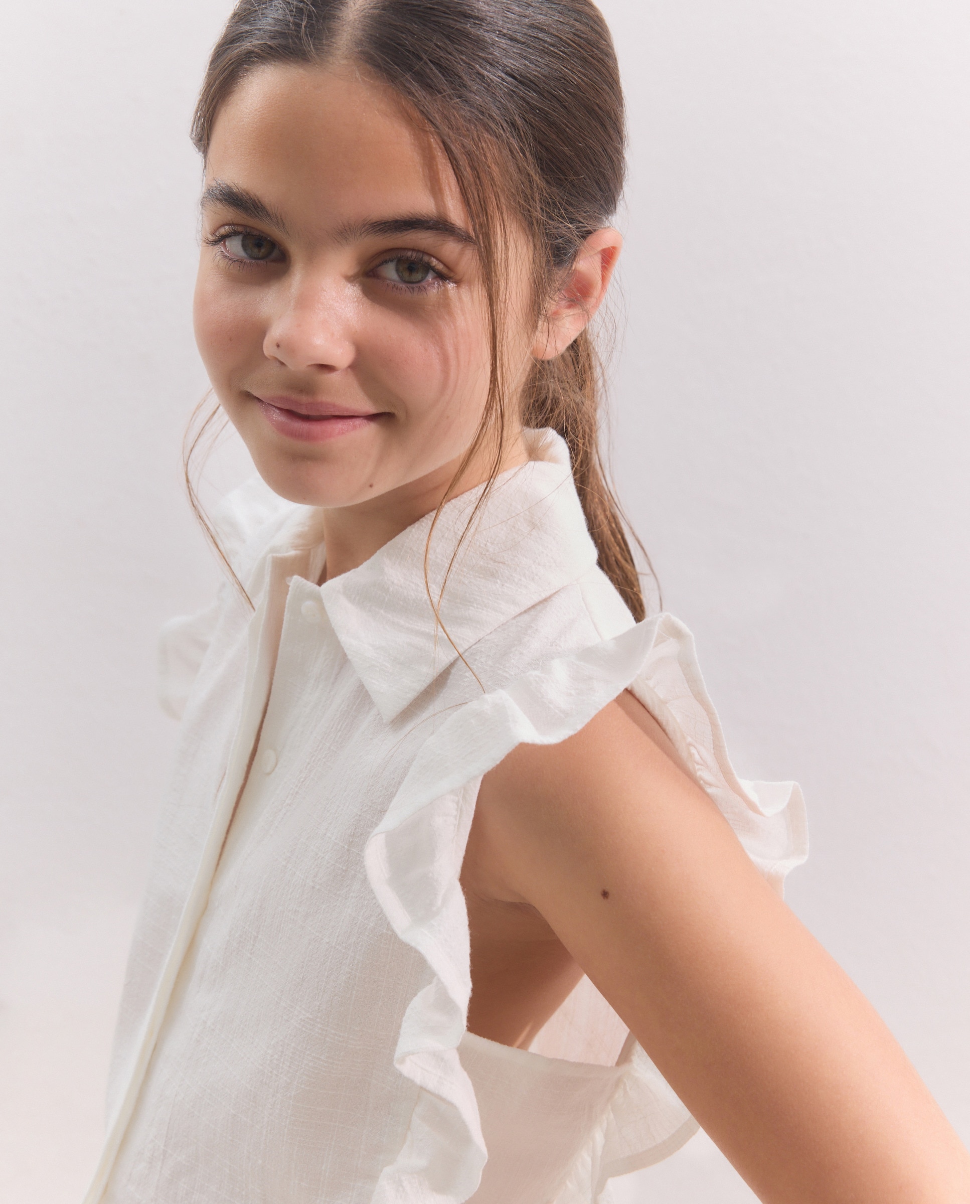 Blusa sem Mangas e com Estrutura Rústica Branco-4