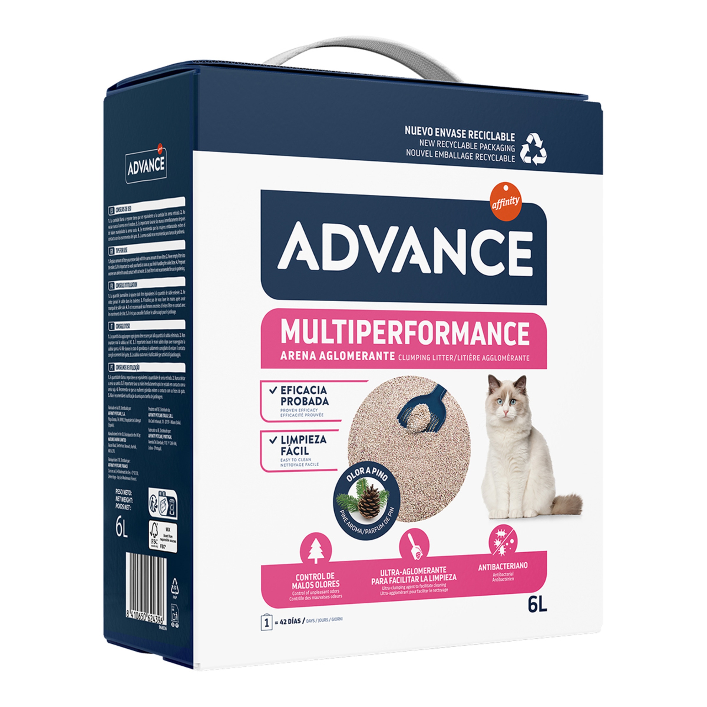 Imagen 0 de Arena aglomerante Advance Multiperformance para gatos 6,36 Kg