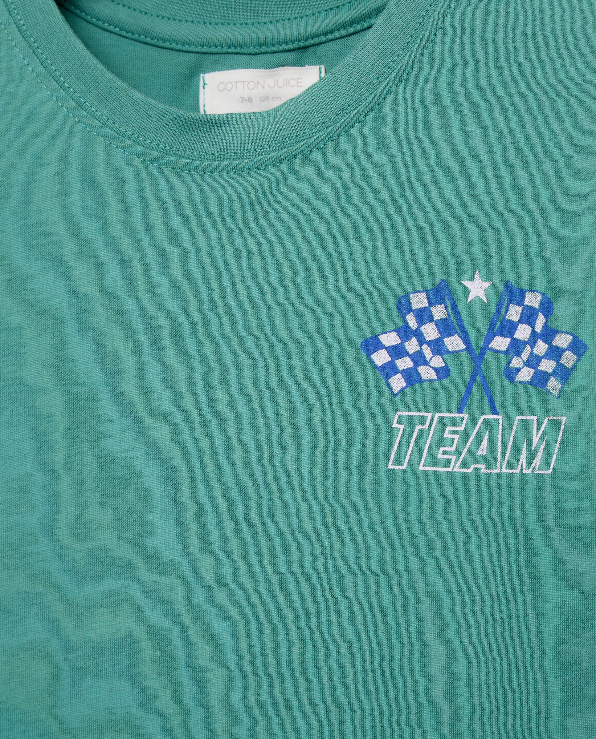 T-shirt de Manga Curta com Estampado de Fantasia Cotton Juice Verde-5
