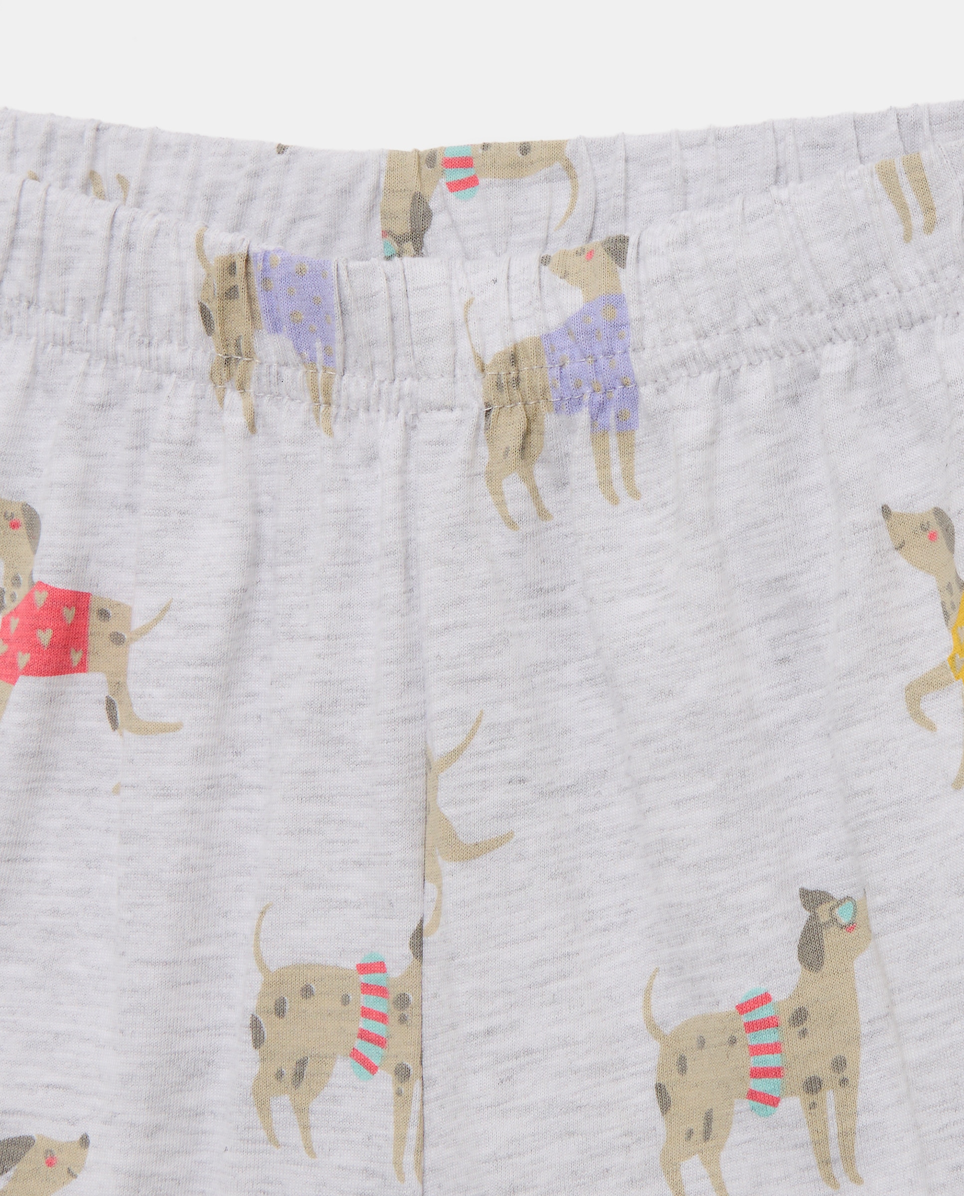 Pijama Curto com Estampado de Cães Cotton Juice Cinzento-5