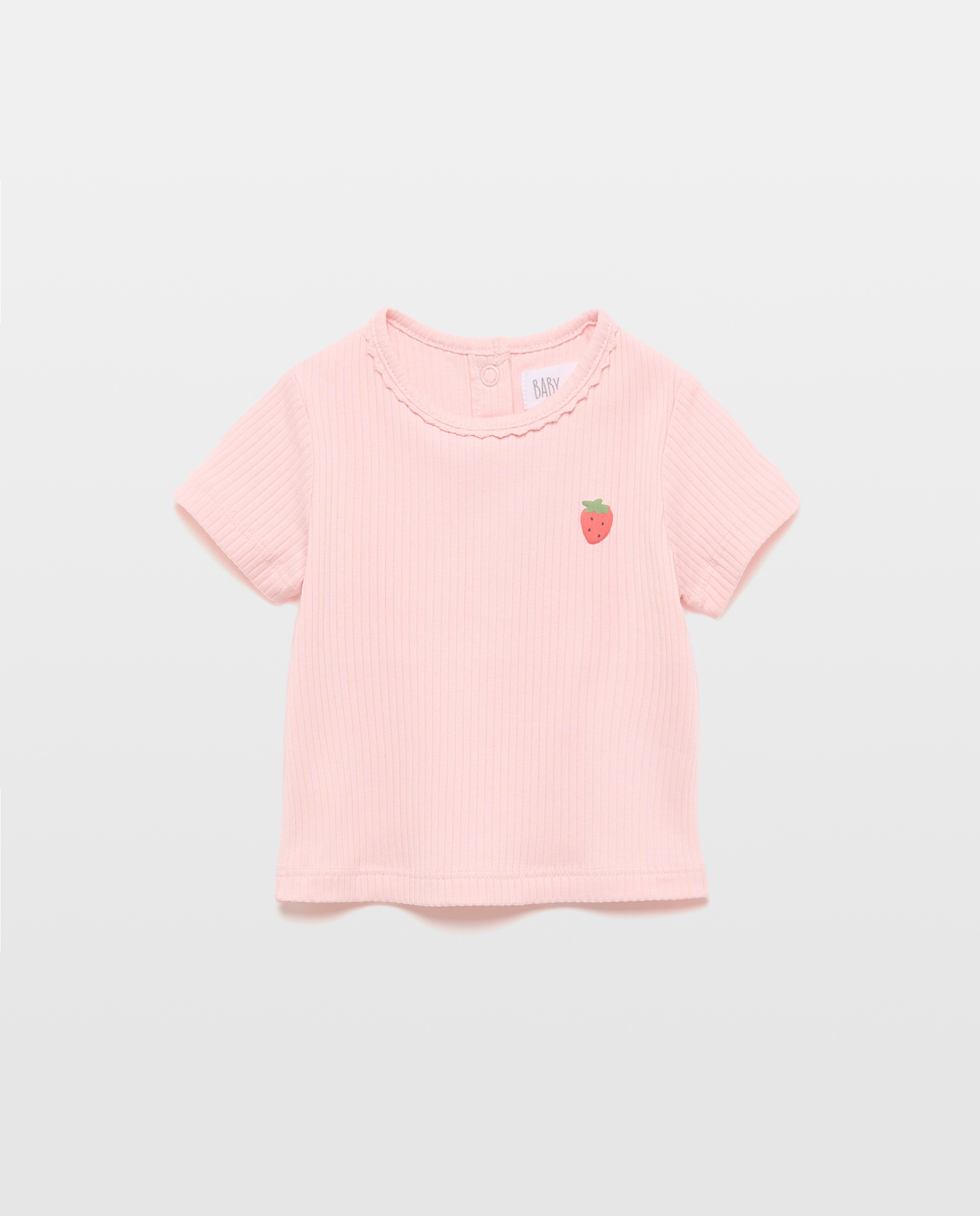 Imagem 0 de T-shirt Básica de Bebé com Bordado de Fantasia