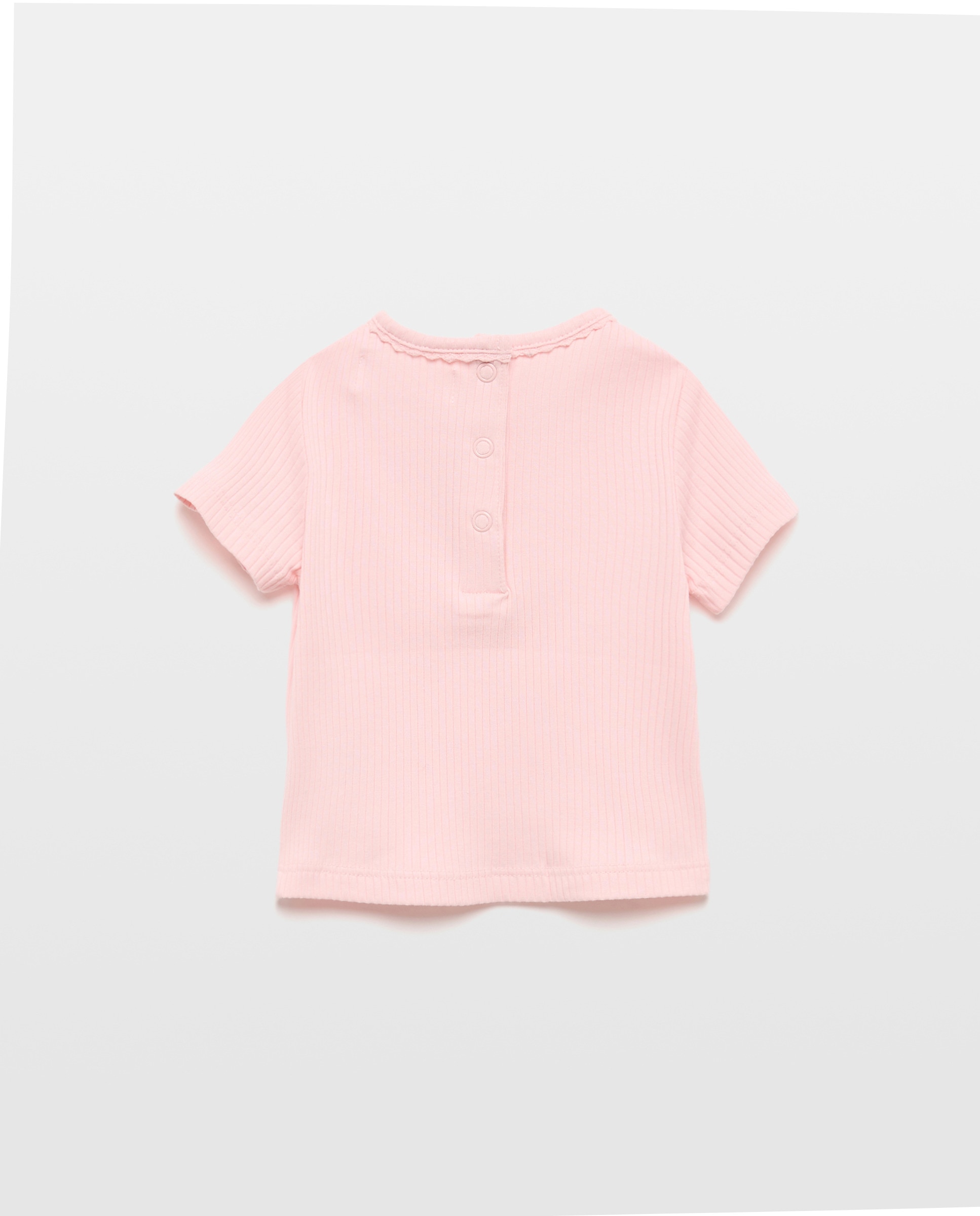 T-shirt Básica de Bebé com Bordado de Fantasia Baby El Corte Inglés Rosa-claro-2