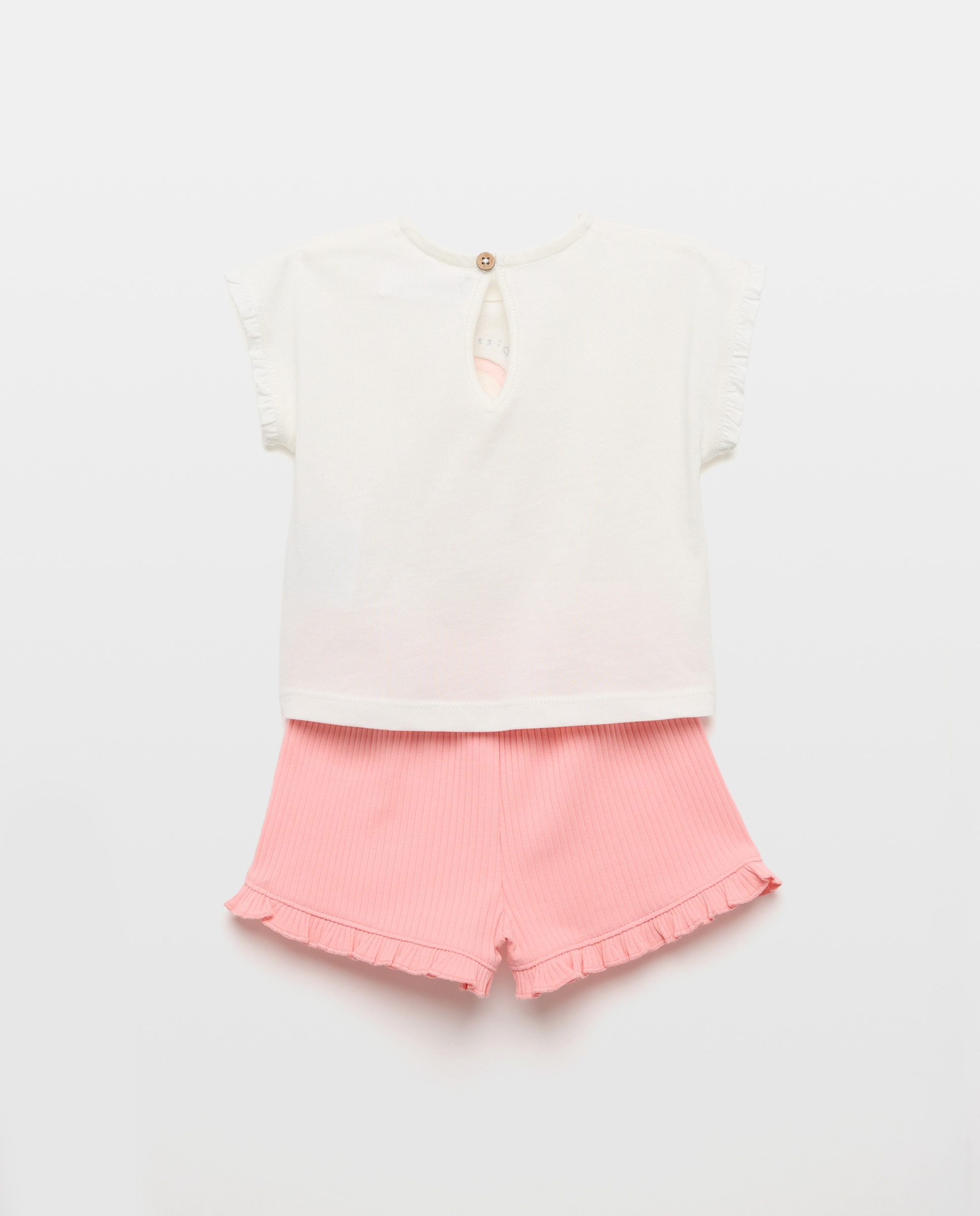 Conjunto de 2 Peças Curto Circular de Bebé Baby El Corte Inglés Branco-2
