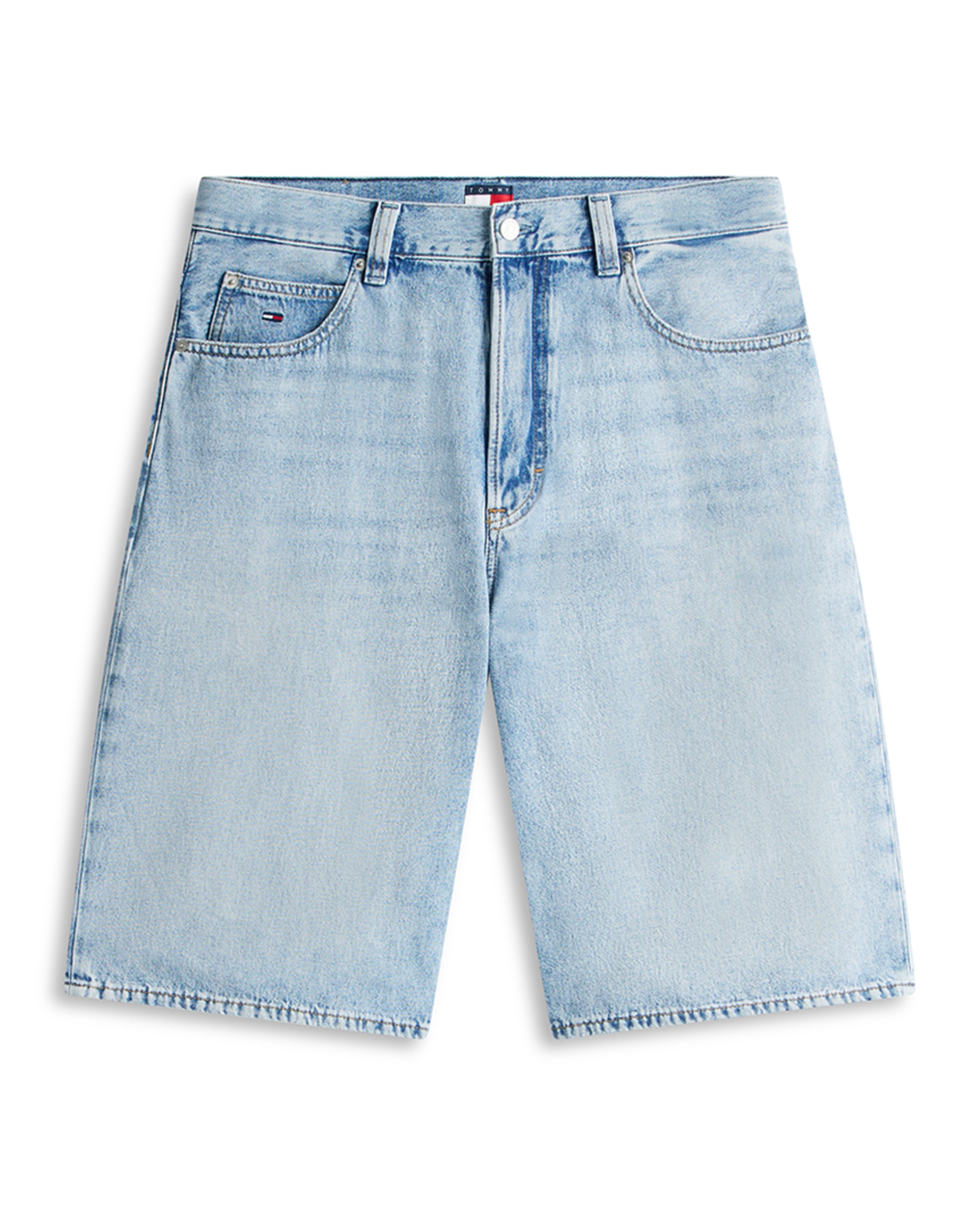 Bermudas Theo Baggy Fit com Lavagem Clara Azul-claro-5