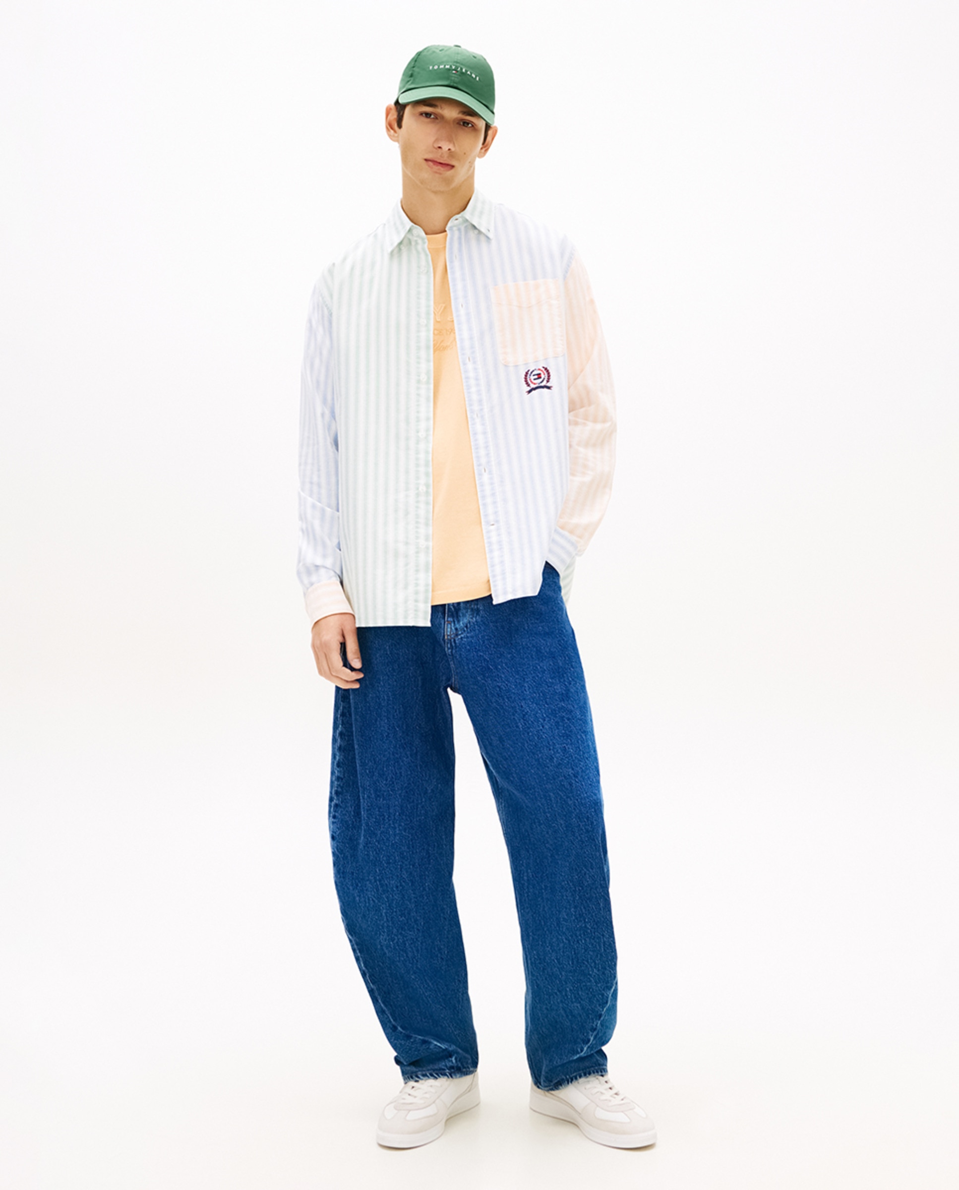 Camisa Oxford Relaxed Fit às Riscas Multicolor-5