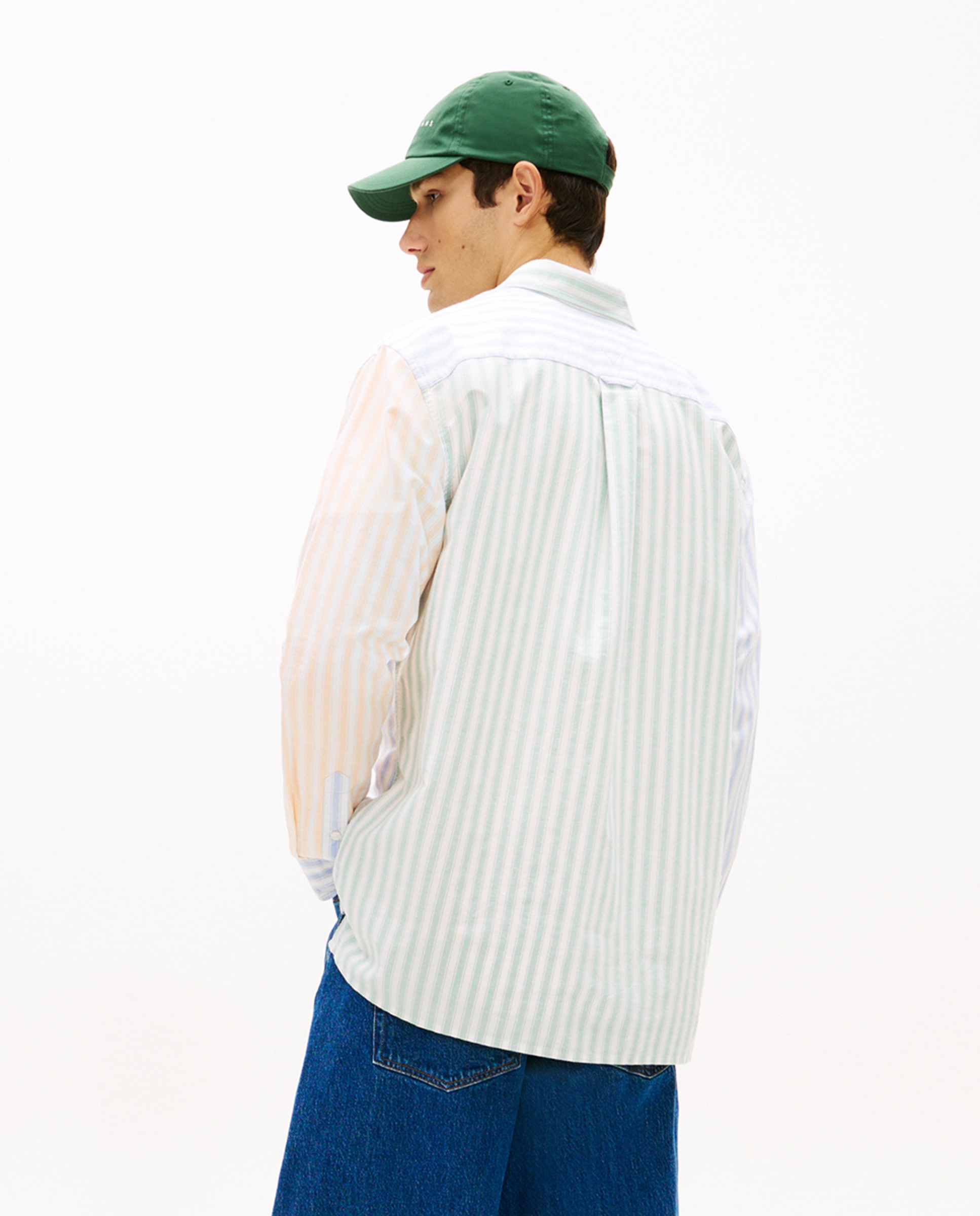 Camisa Oxford Relaxed Fit às Riscas Multicolor-2