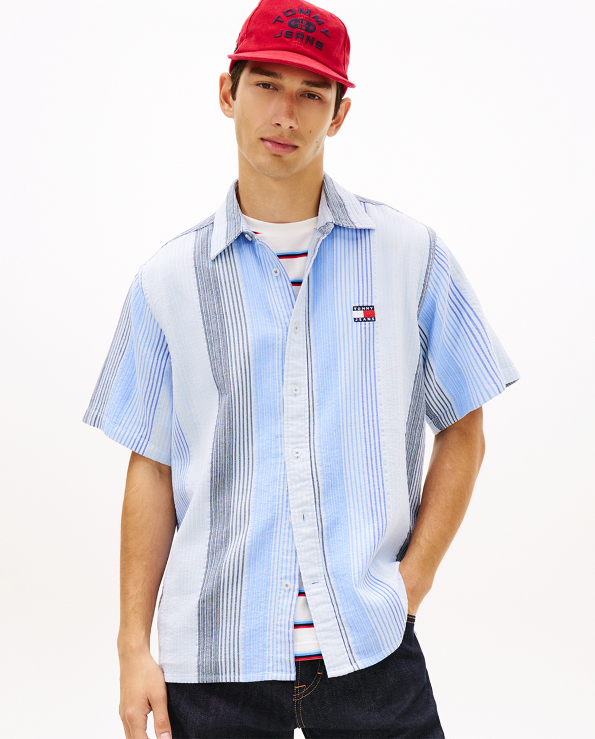 Imagem 0 de Camisa Relaxed Fit às Riscas