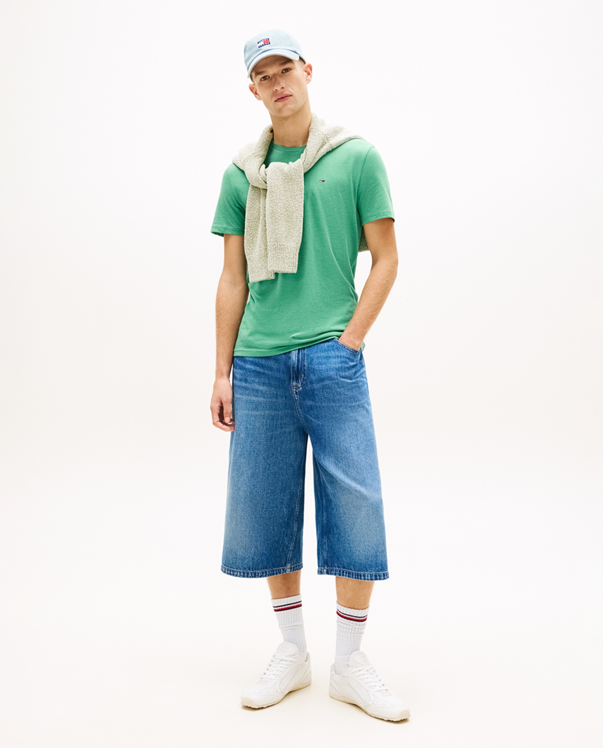 T-shirt Extra Slim Fit com Manga Curta Verde Água-5