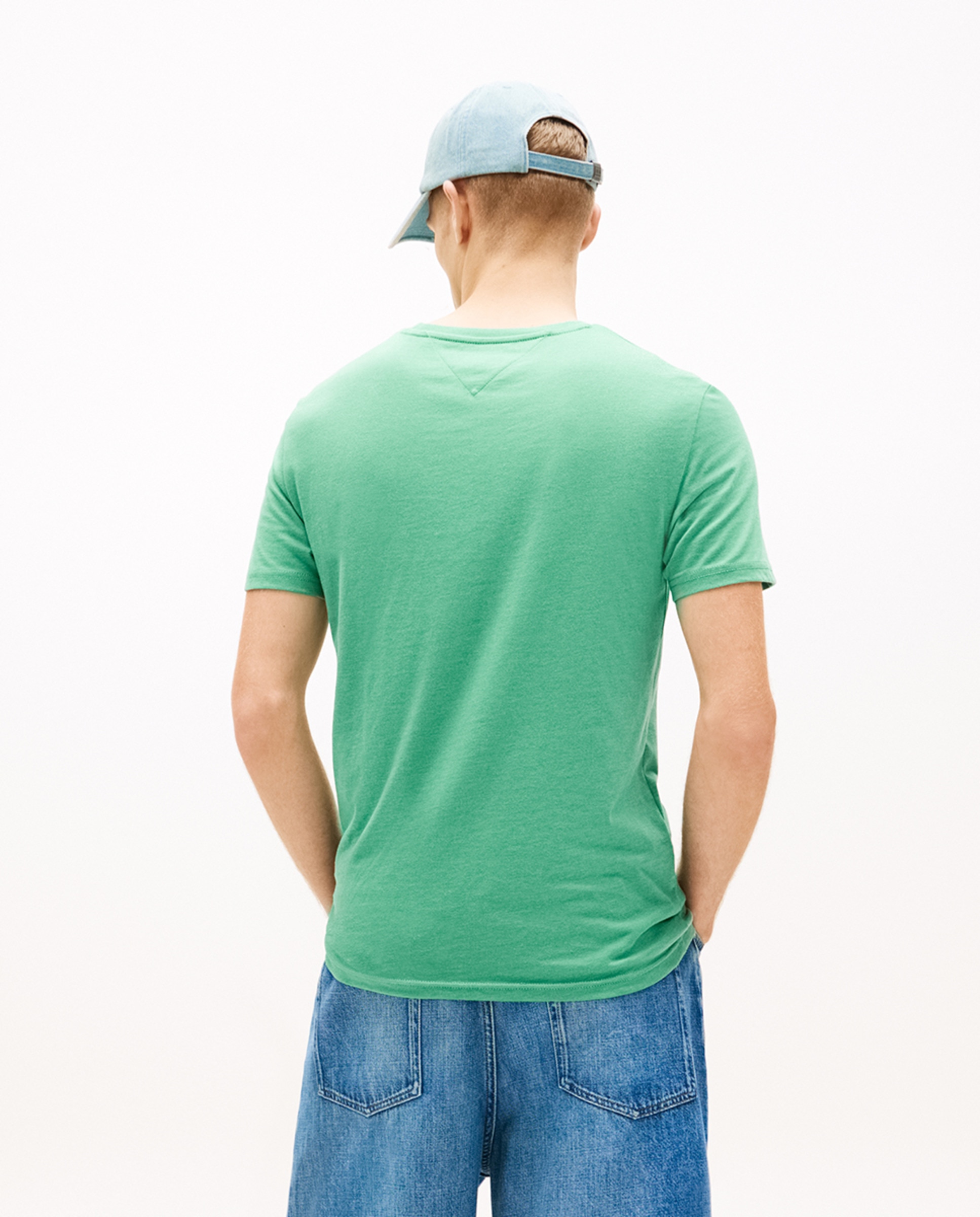 T-shirt Extra Slim Fit com Manga Curta Verde Água-2
