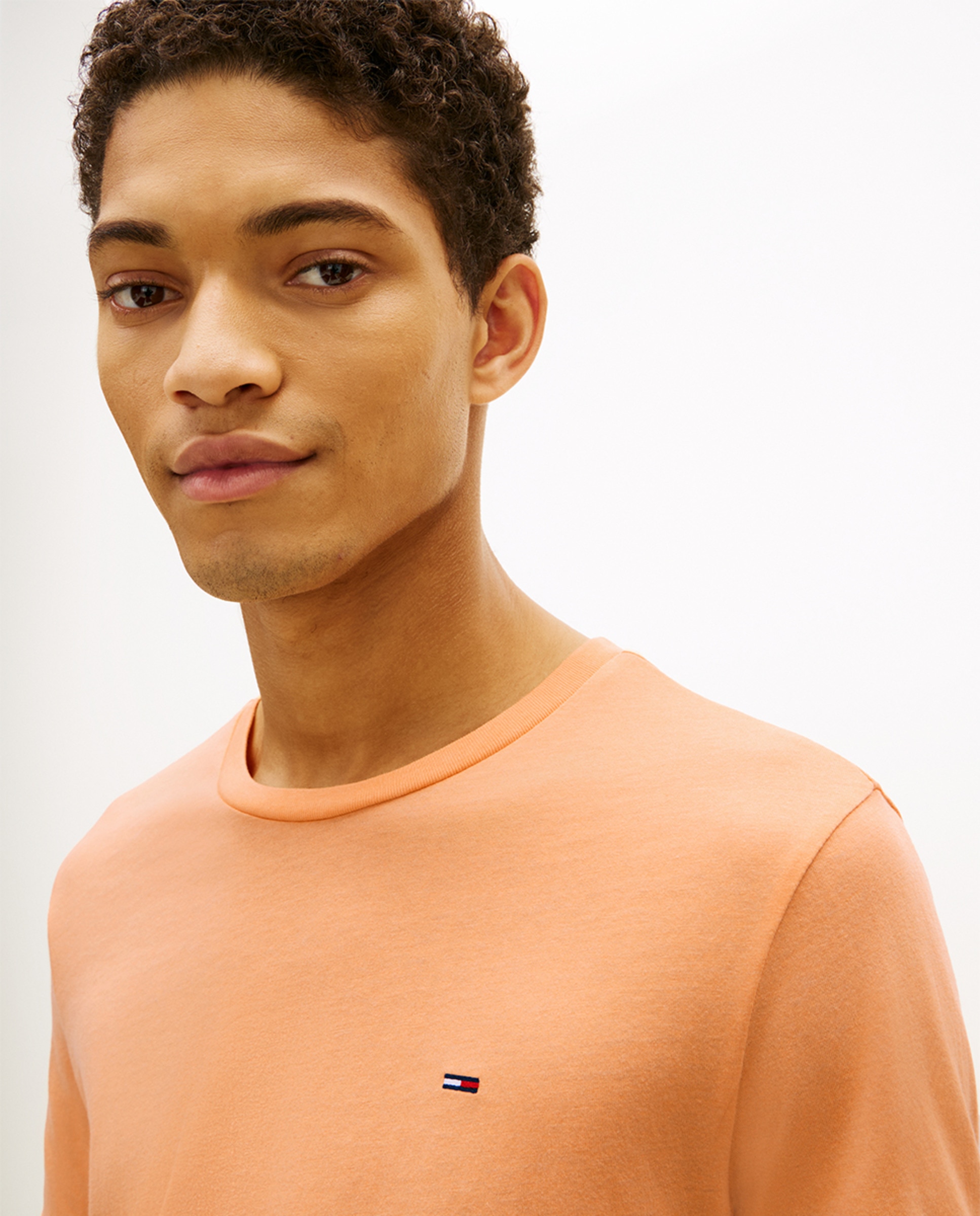 T-shirt Extra Slim Fit com Manga Curta Laranja-3