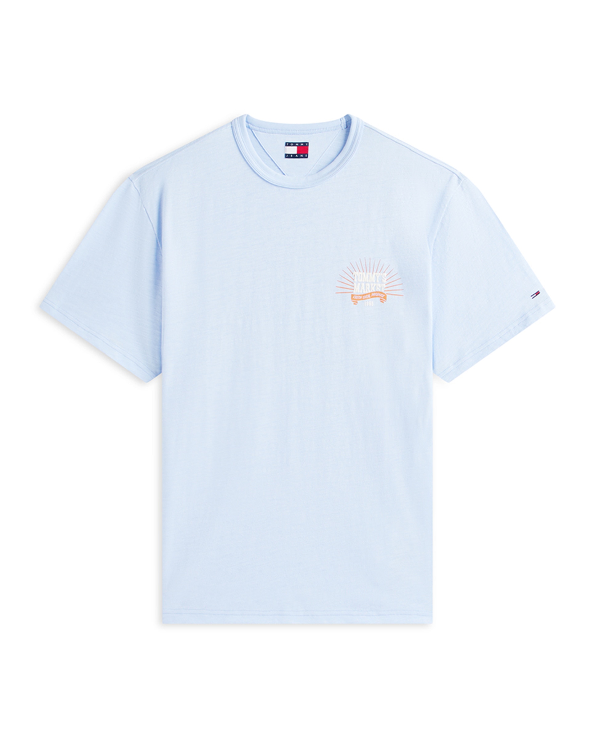 T-shirt Relaxed Fit com Manga Curta Azul-claro-5