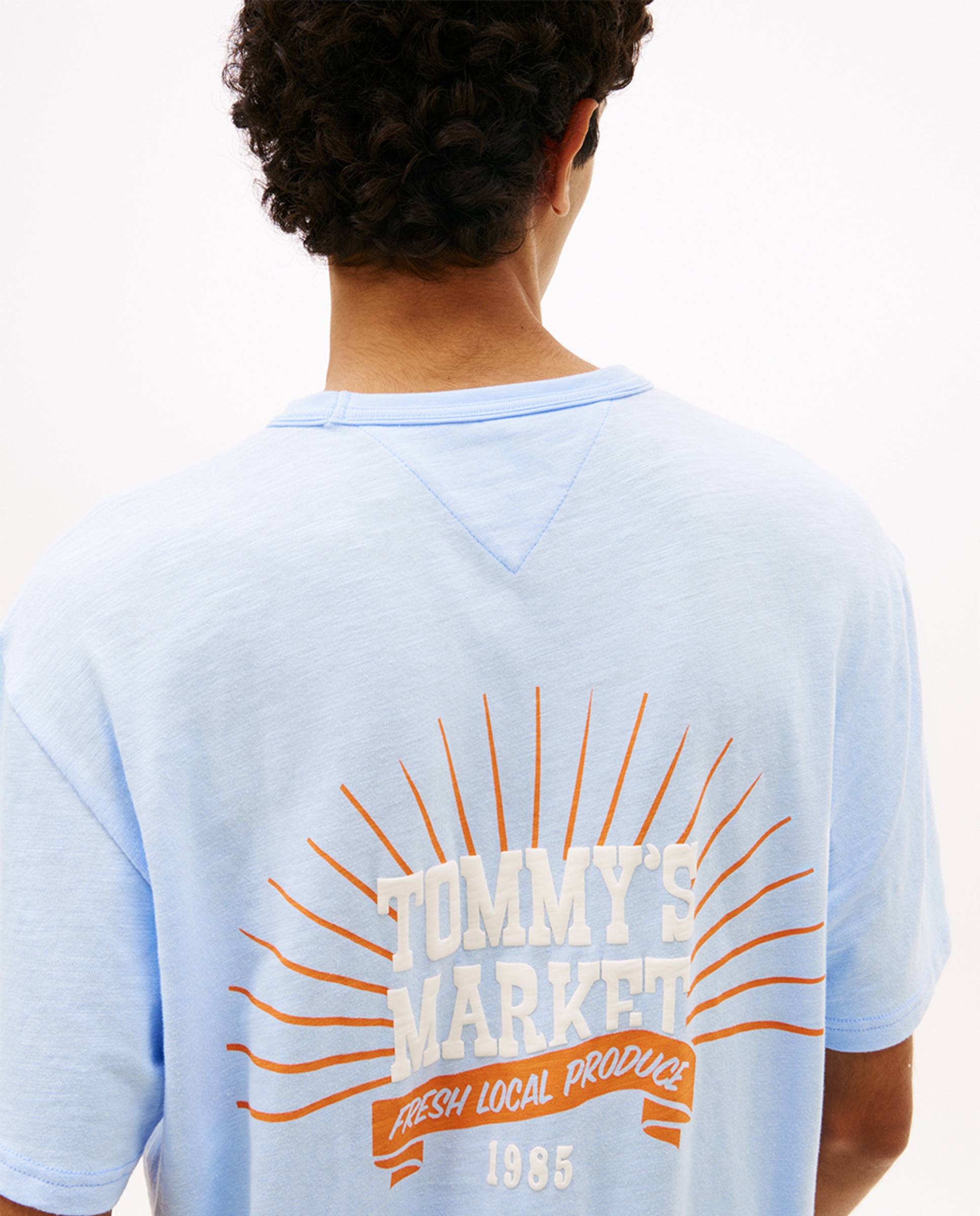 T-shirt Relaxed Fit com Manga Curta Azul-claro-3