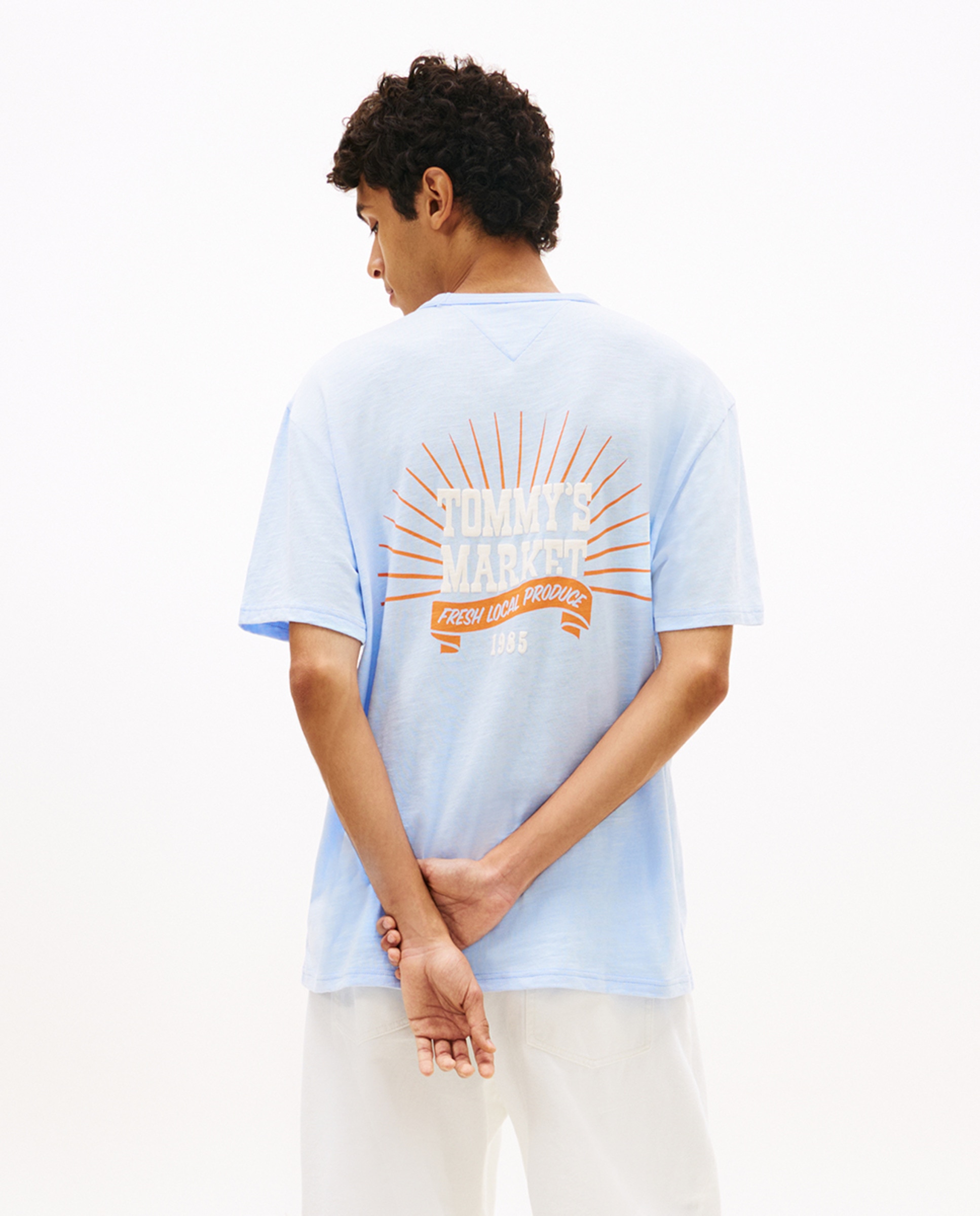 T-shirt Relaxed Fit com Manga Curta Azul-claro-2
