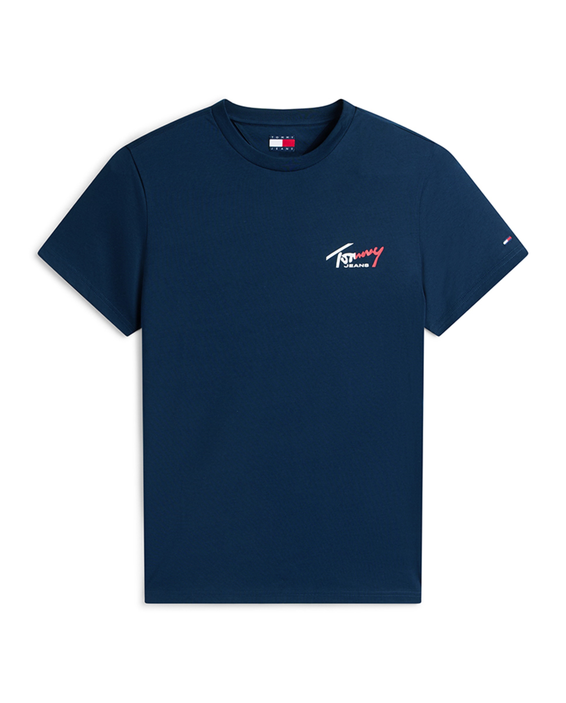T-shirt Slim Fit com Manga Curta Azul-marinho-4
