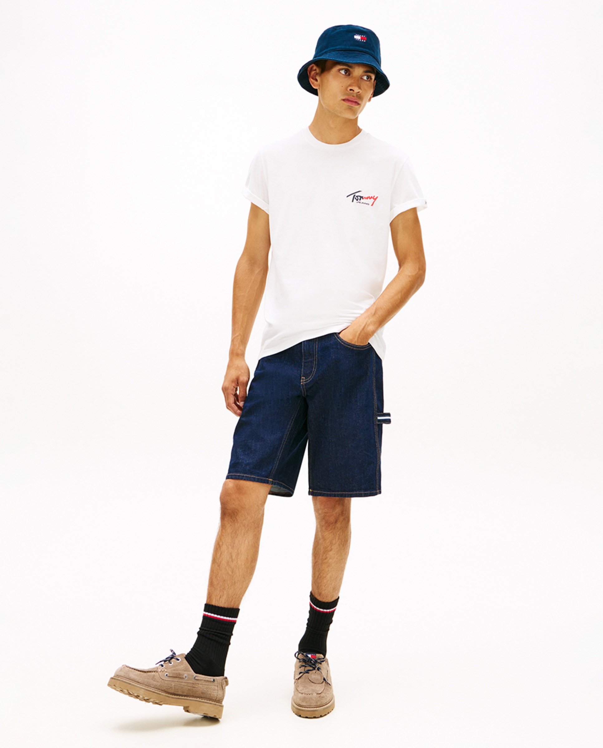 T-shirt Slim Fit com Manga Curta Branco-5