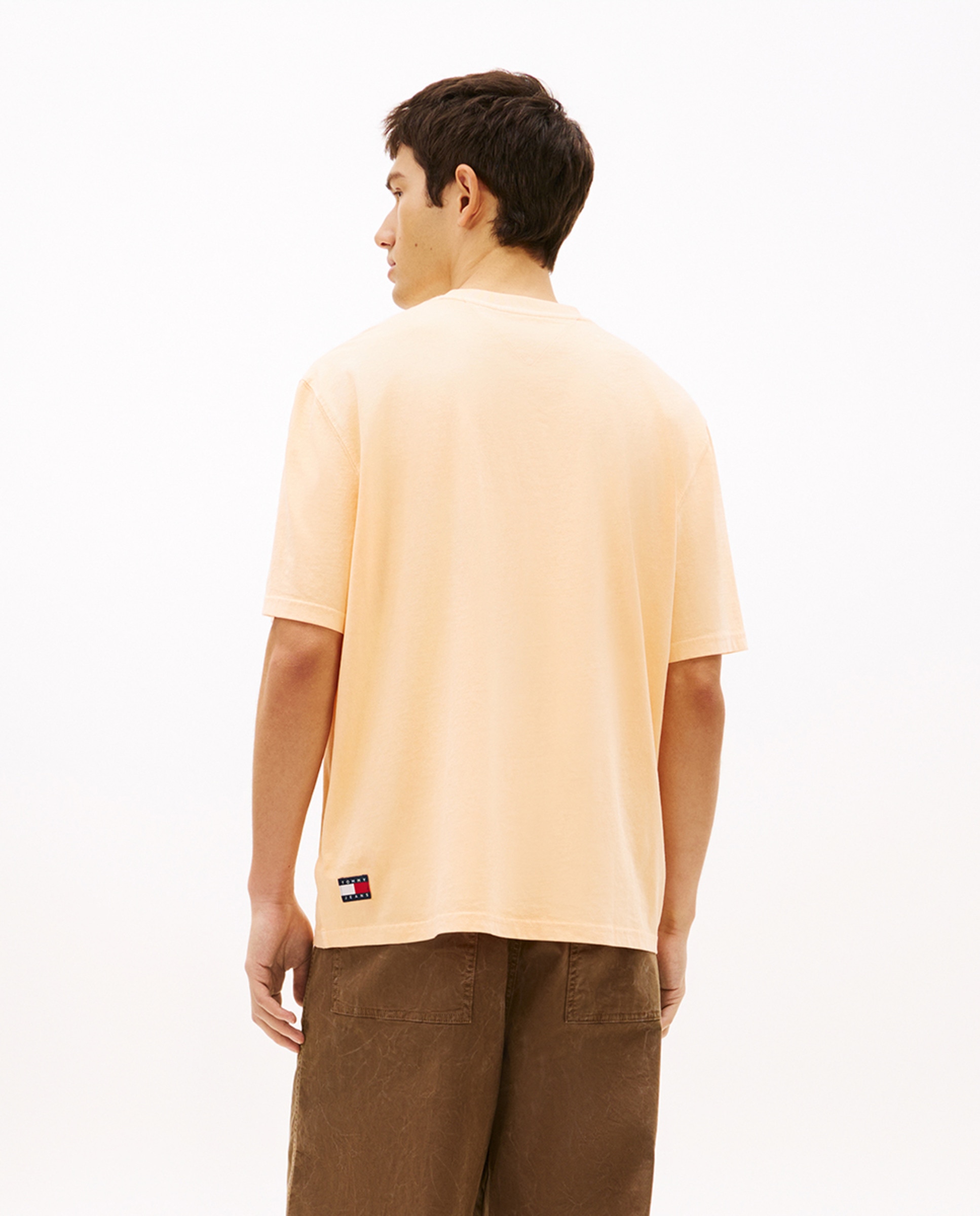 T-shirt 90s Fit com Manga Curta Laranja-2