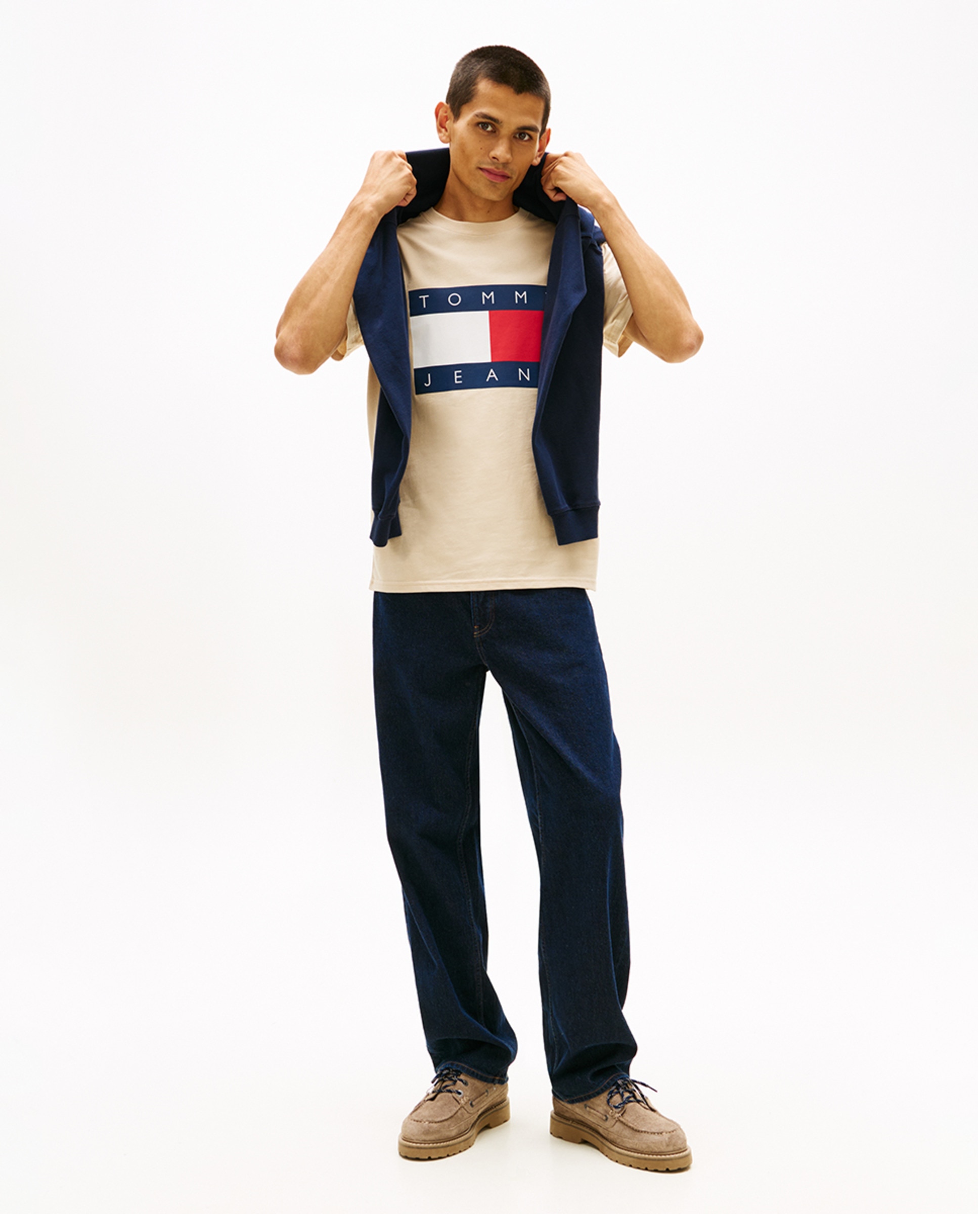 T-shirt Regular Fit de Manga Curta Bege-5