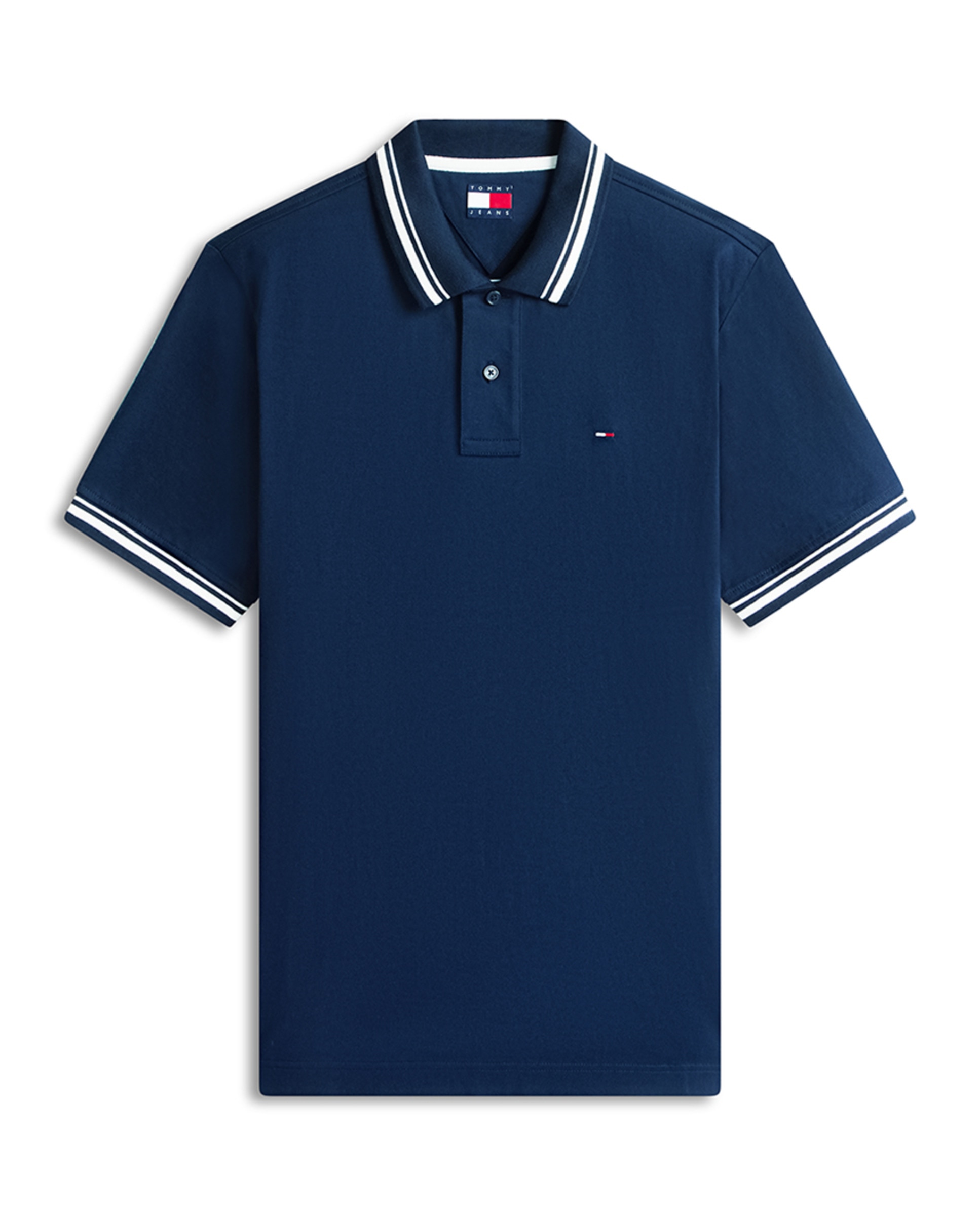 Pólo regular fit com manga curta Azul-marinho-4