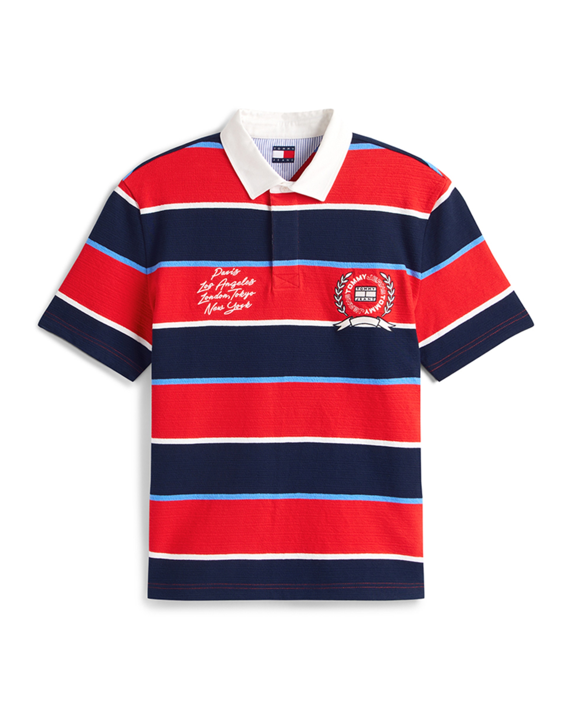 Polo Tipo Rugby Relaxed Fit com Manga Curta Vermelho-4
