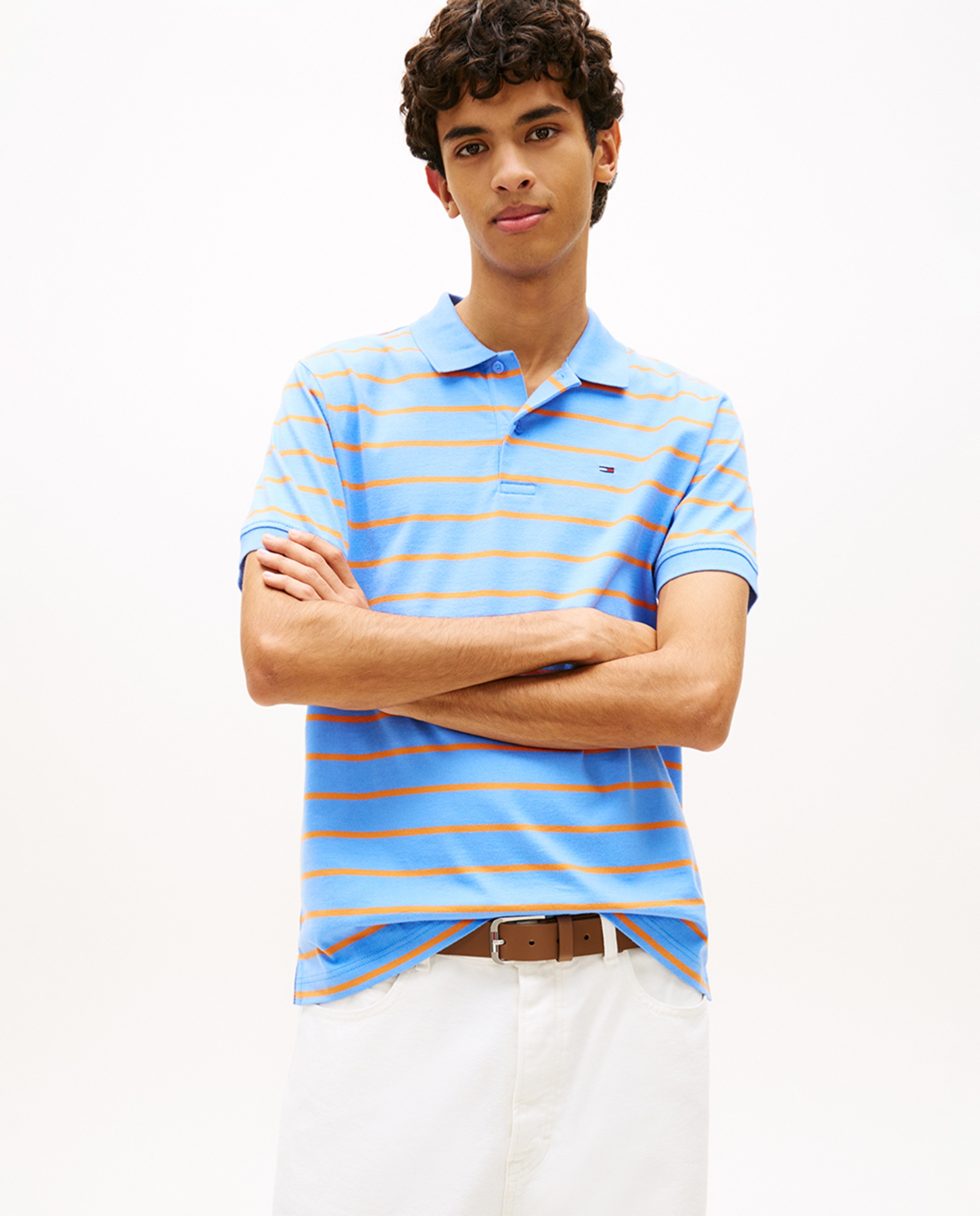 Imagem 0 de Polo Regular Fit às Riscas com Manga Curta